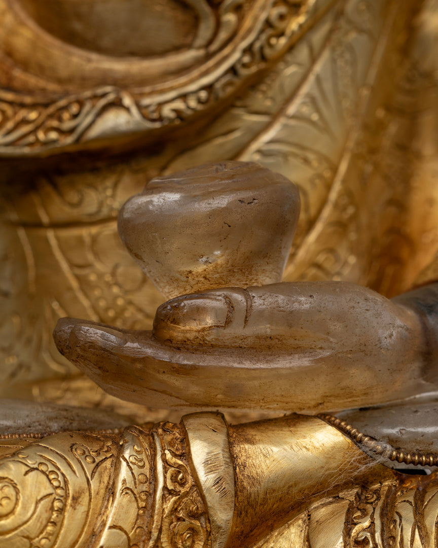 Crystal Buddha Shakyamuni Statue | Tibetan Artwork