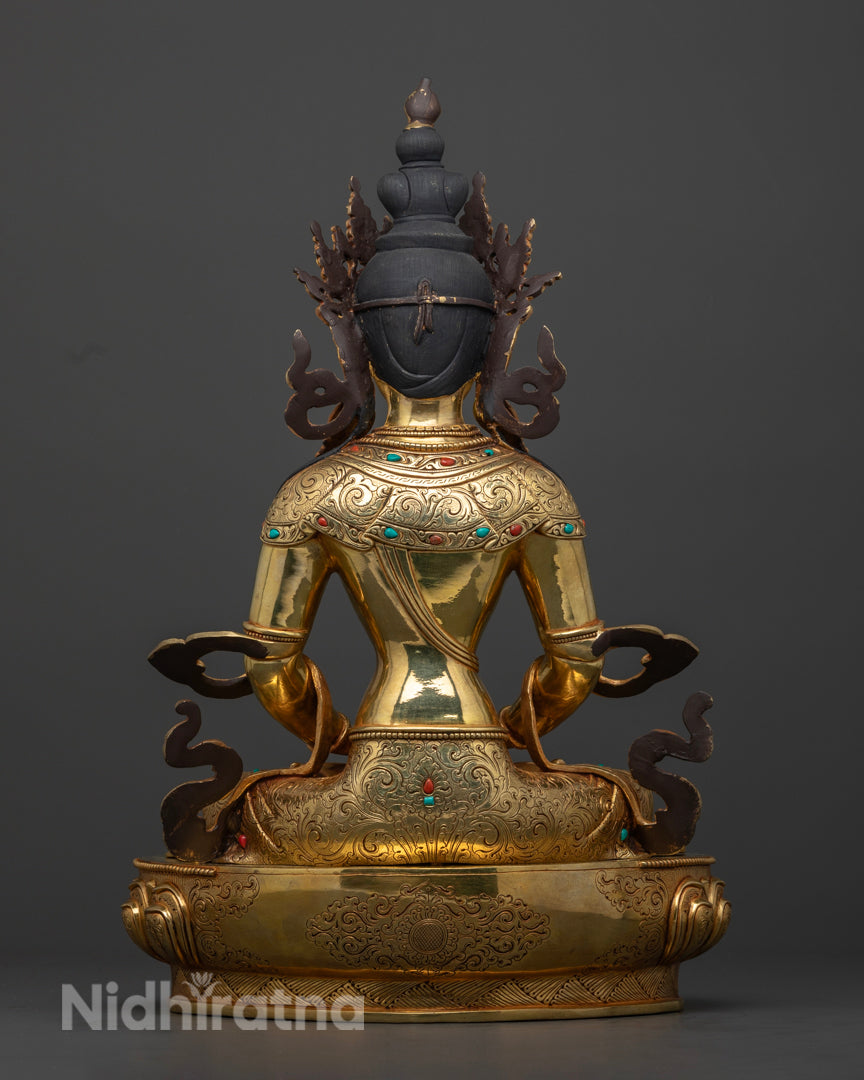 Amitayus Statue | 24k Gold Hand-Crafted Statue