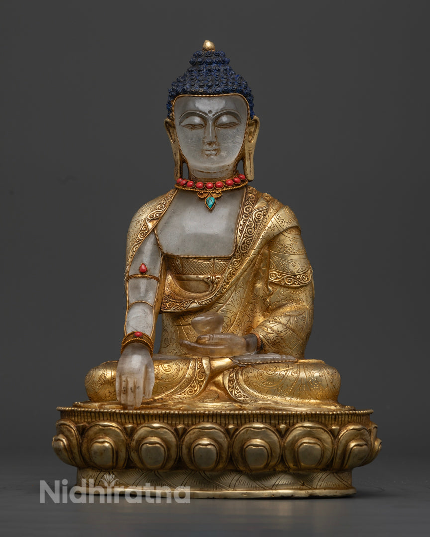 Crystal Buddha Shakyamuni Statue | Tibetan Artwork