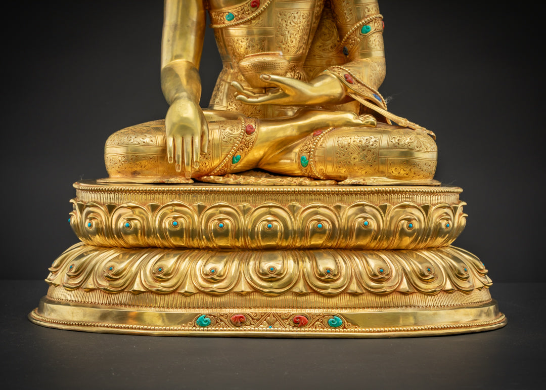 Tall Shakyamuni Buddha Statue | Traditionally Hand-Carved