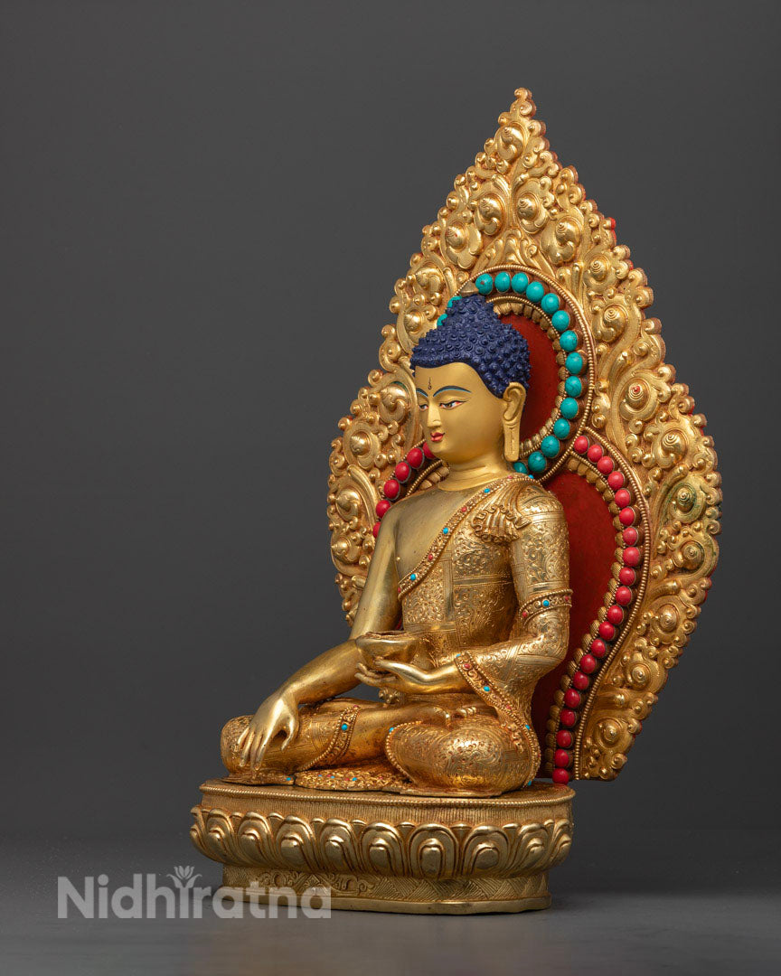 Buddha Shakyamuni Siddartha Gautama Statue | The Enlightened one in Golden Brilliance