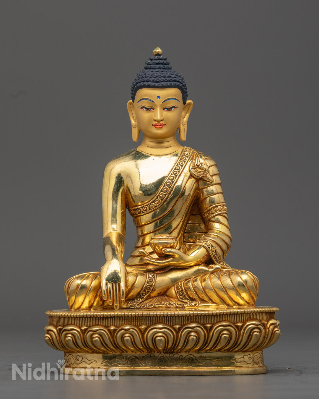 Shakyamuni Buddha Statue | Finely Crafted 24k Gold-Plated Sculpture