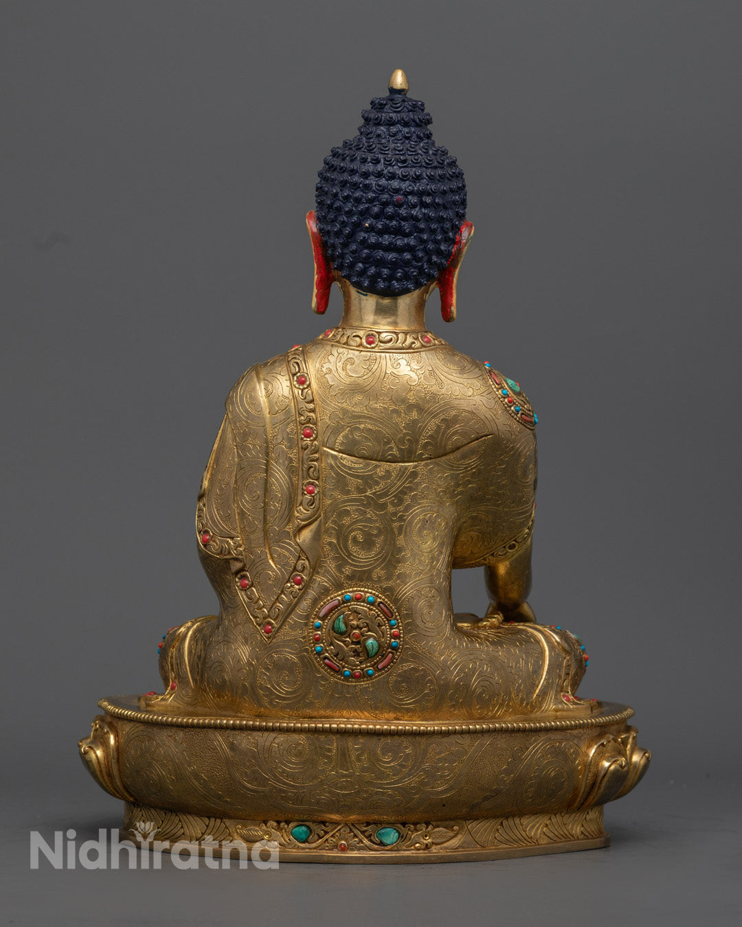 Buddha Shakyamuni Statue | Hand-Carved Gold-Gilded Copper