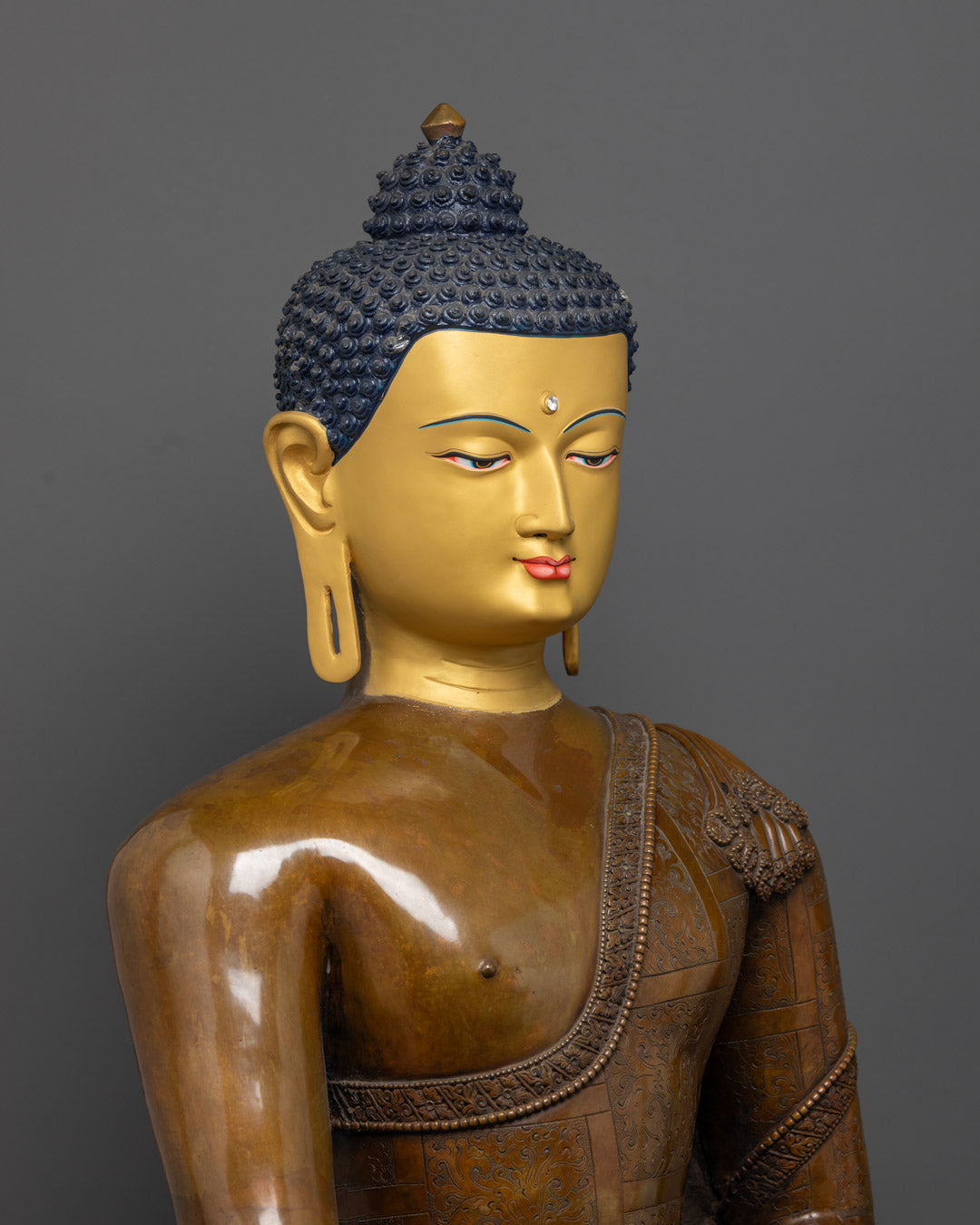 Authentic Oxidized Shakyamuni Buddha Statue | Spiritual Home Decor