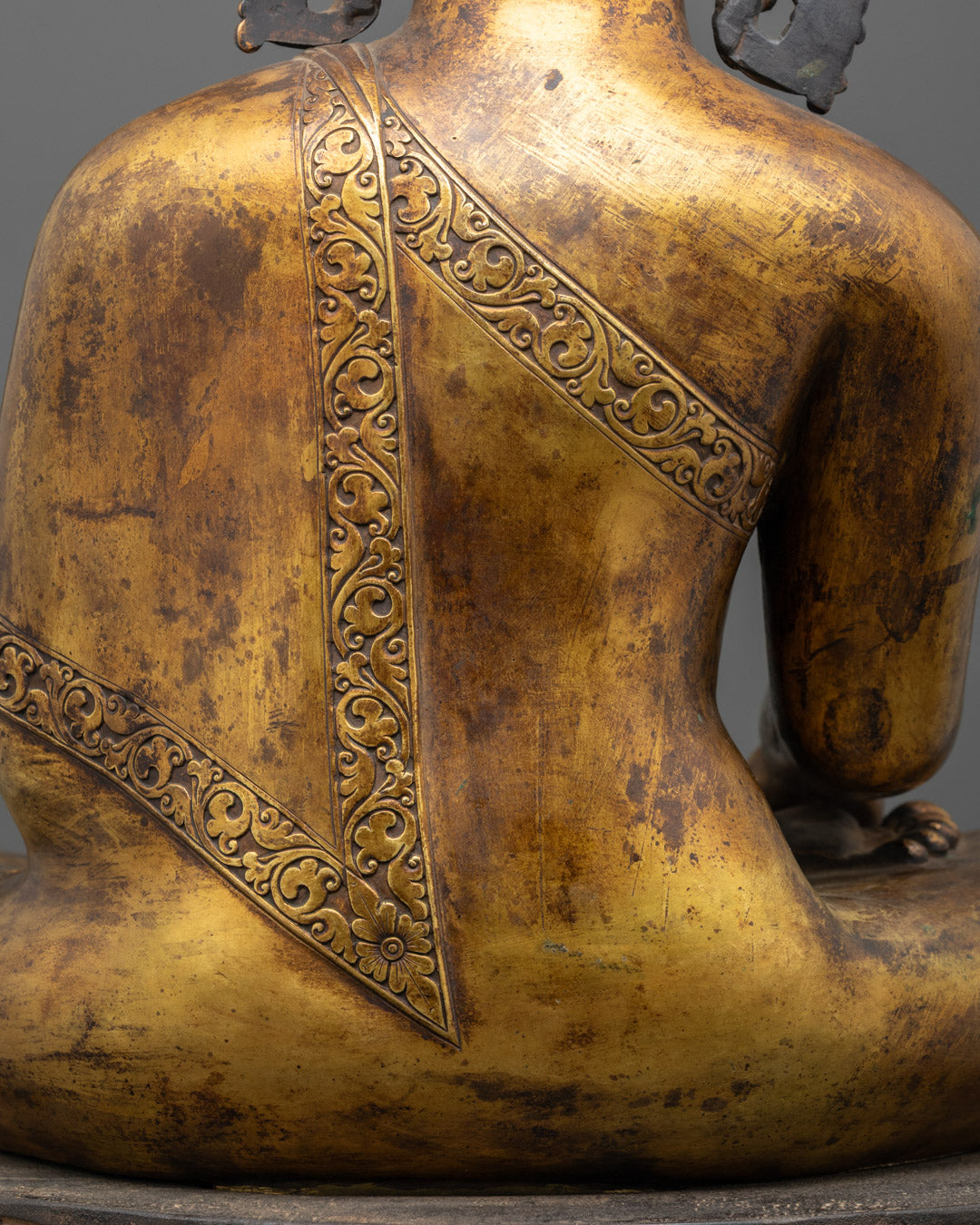 Handmade Shakyamuni Buddha Sculpture | 24K Gold-Gilded Copper