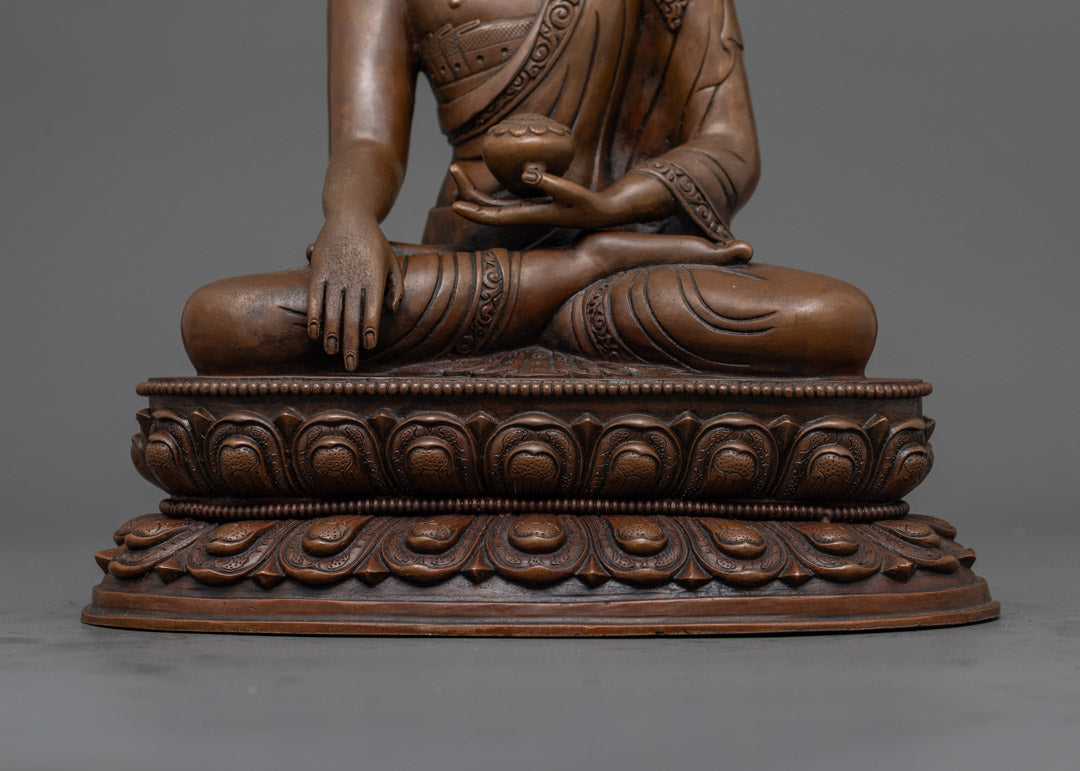 Authentic Shakyamuni Buddha Statue | 24k Gold Gilded Face