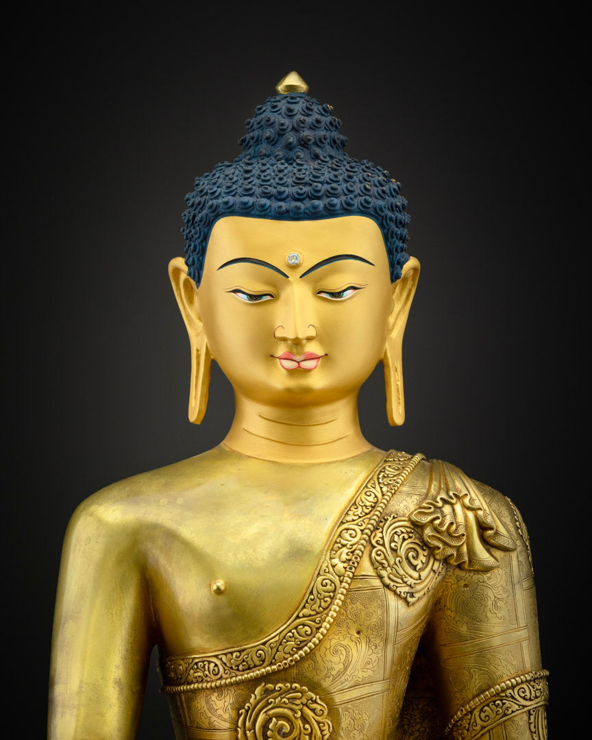 29.13" Shakyamuni Buddha Statue | Buddhist Hand-carved Art