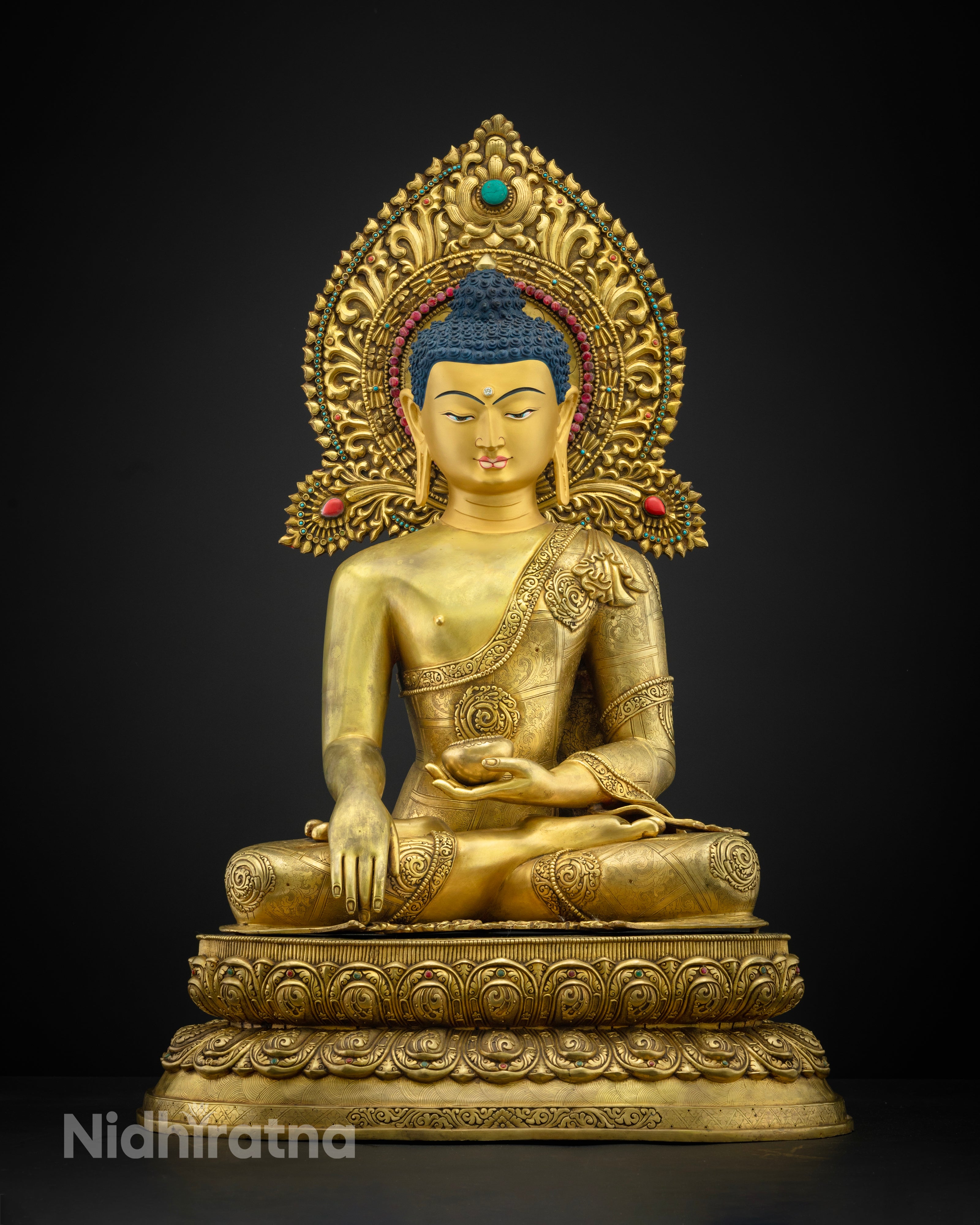 29.13" Shakyamuni Buddha Statue | Buddhist Hand-carved Art