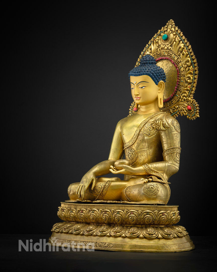 29.13" Shakyamuni Buddha Statue | Buddhist Hand-carved Art