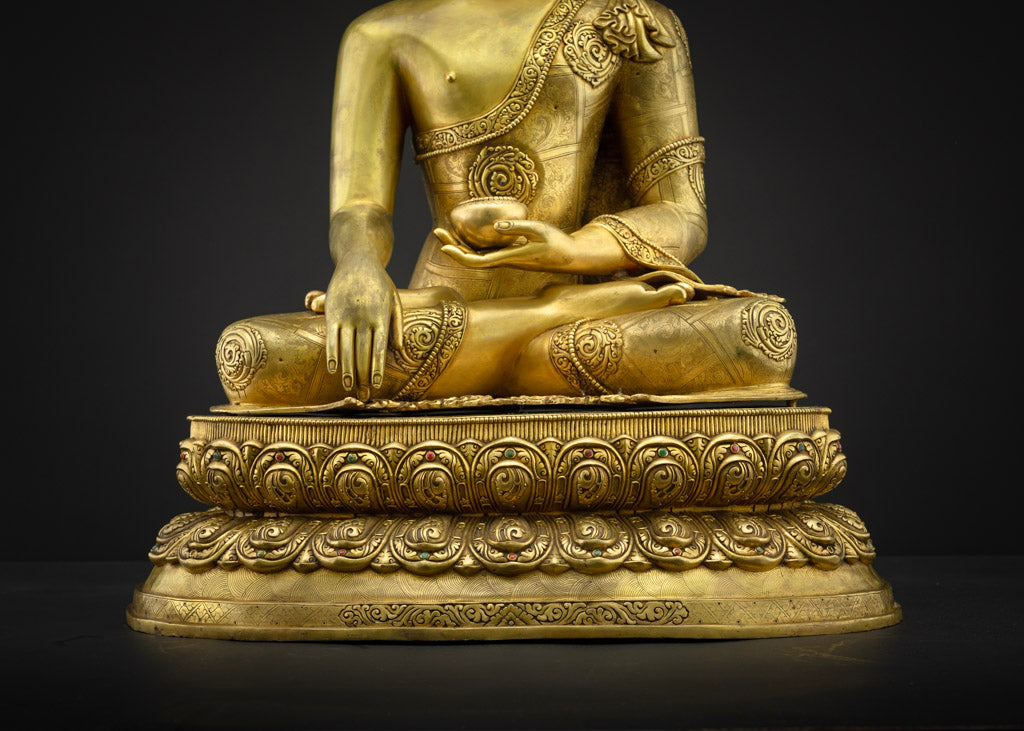 29.13" Shakyamuni Buddha Statue | Buddhist Hand-carved Art