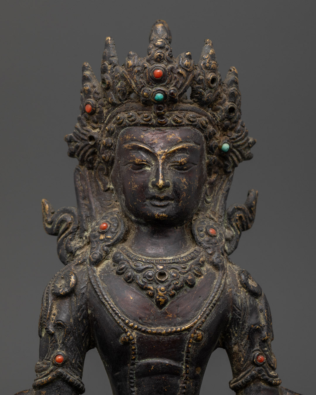 Oxidized Shakyamuni Buddha Statue | Antique Finishing