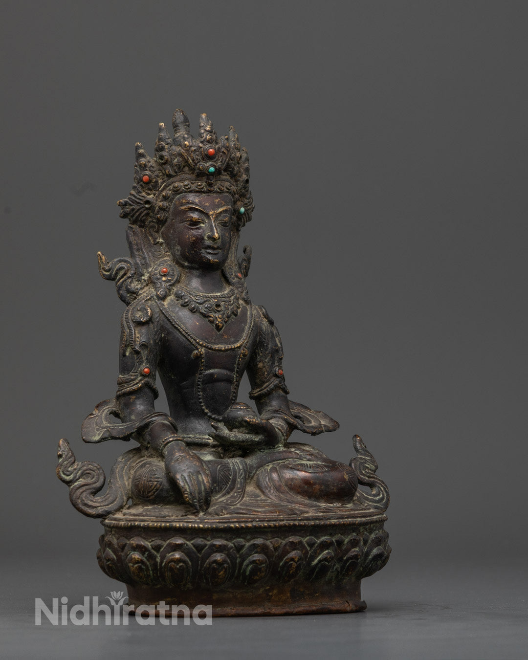Oxidized Shakyamuni Buddha Statue | Antique Finishing