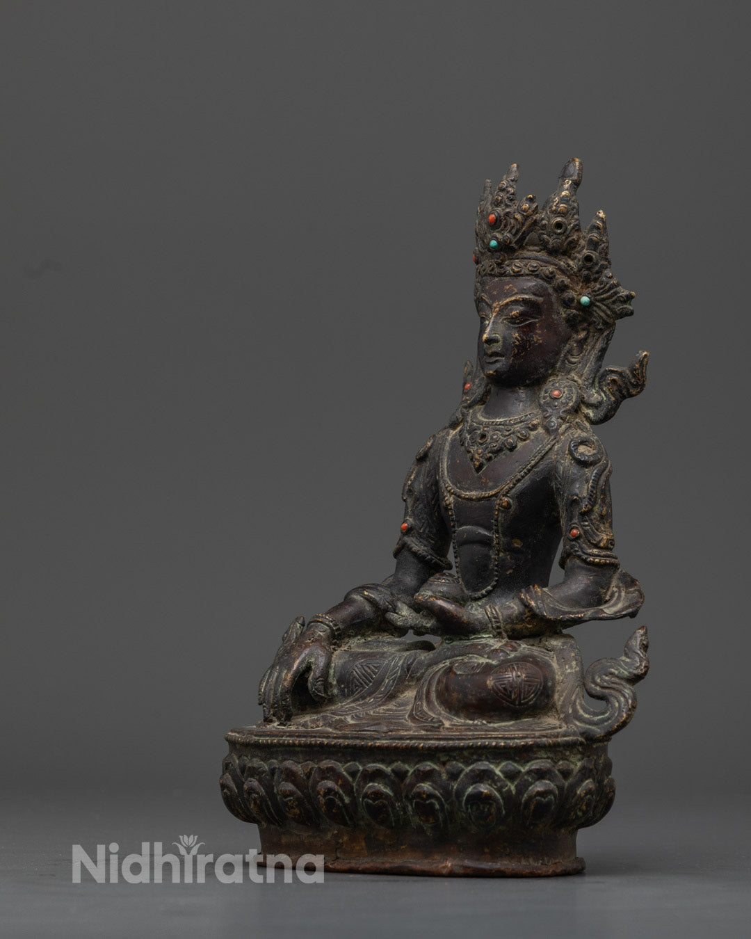 Oxidized Shakyamuni Buddha Statue | Antique Finishing