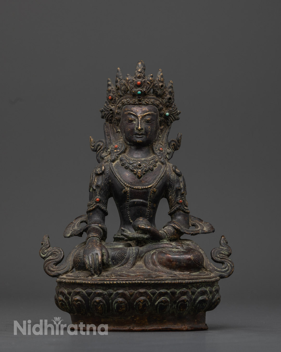 Oxidized Shakyamuni Buddha Statue | Antique Finishing
