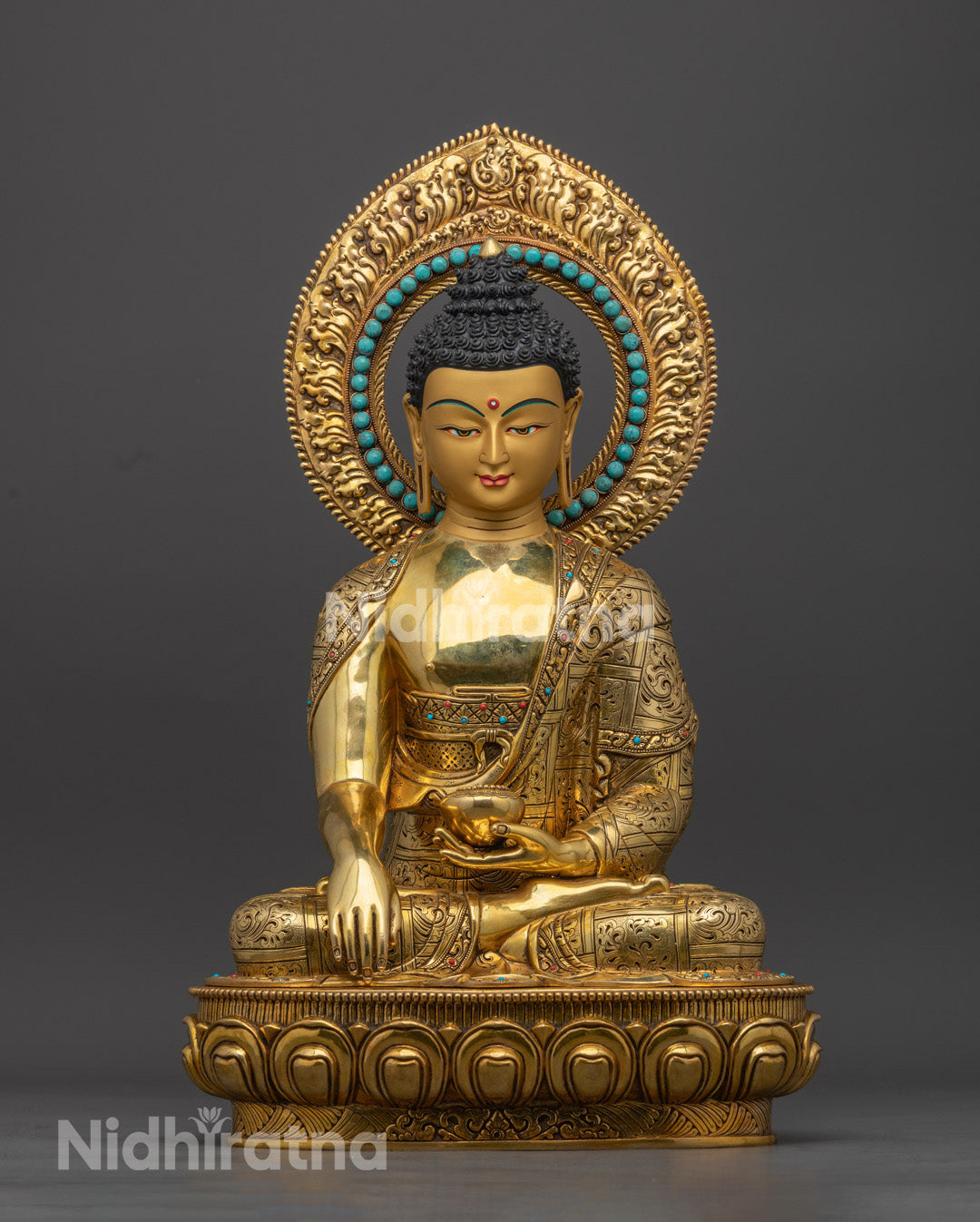 Tibetan Shakyamuni Buddha Statue – Hand-Carved Copper Buddha for Spiritual Practice
