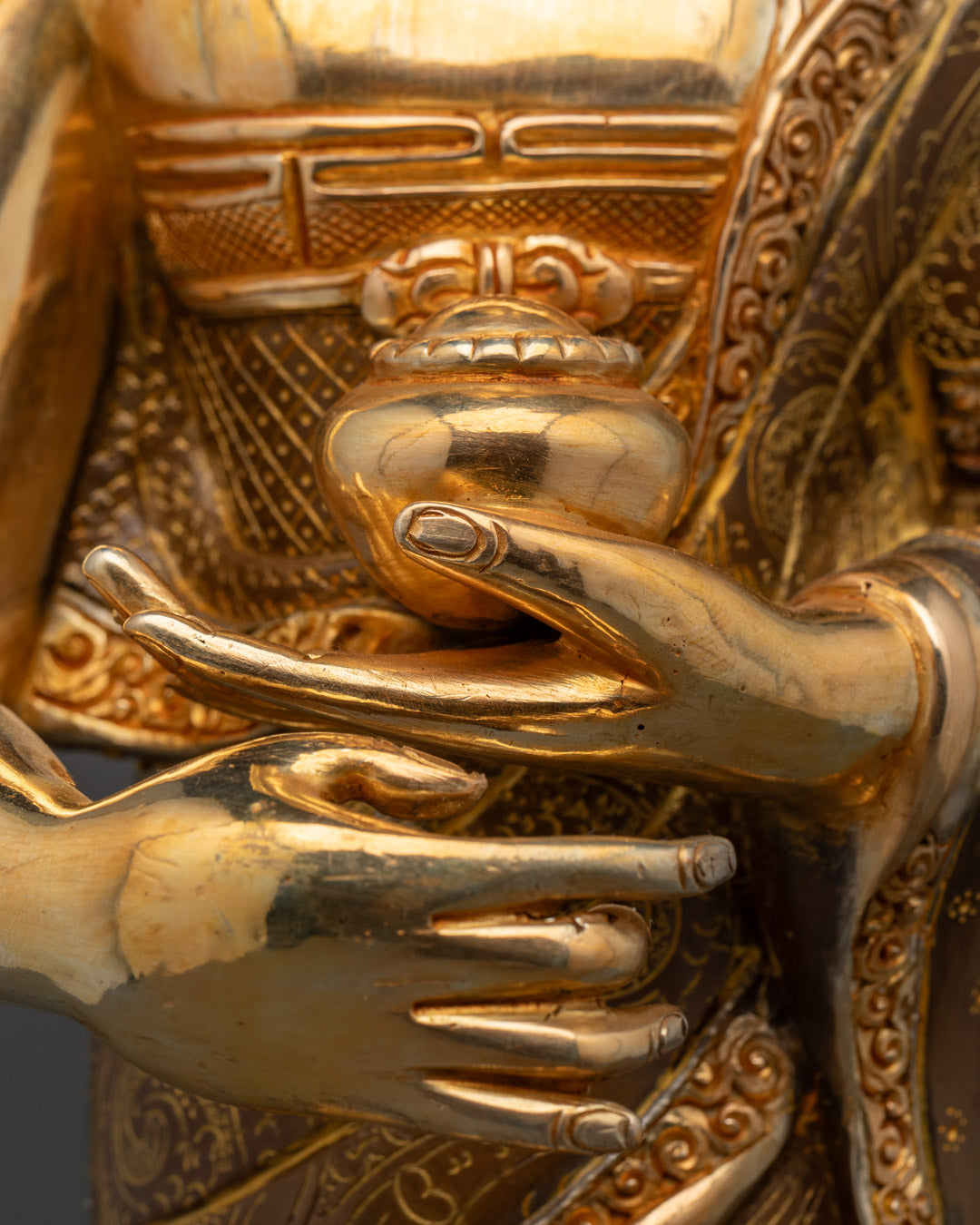 Elegant Shakyamuni Buddha with His Disciples Statue | Tibetan Artwork
