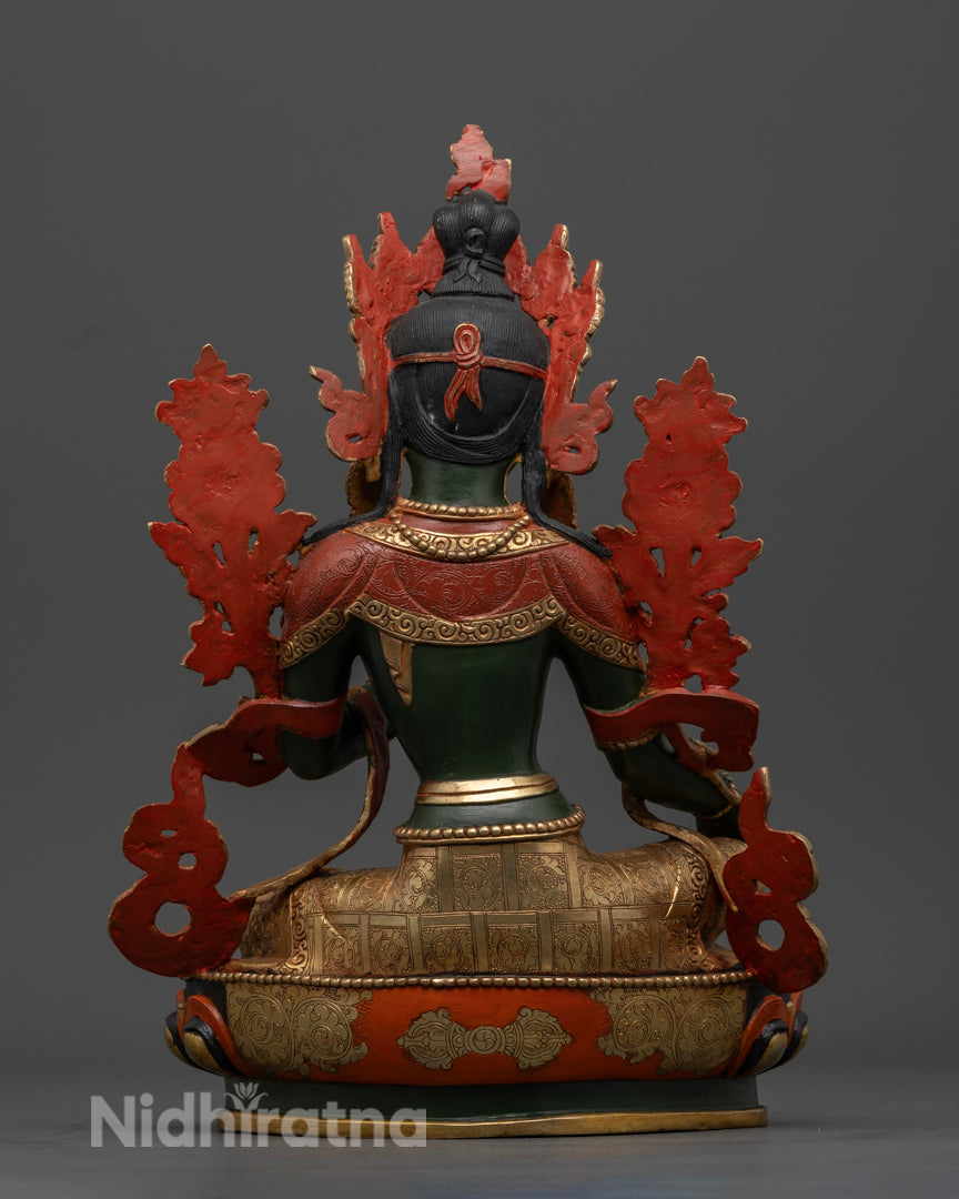 Tibetan Buddhist Green Tara Great Liberator Figurine | Sacred Sculpture for Buddhist Shrines | Tara Buddhism