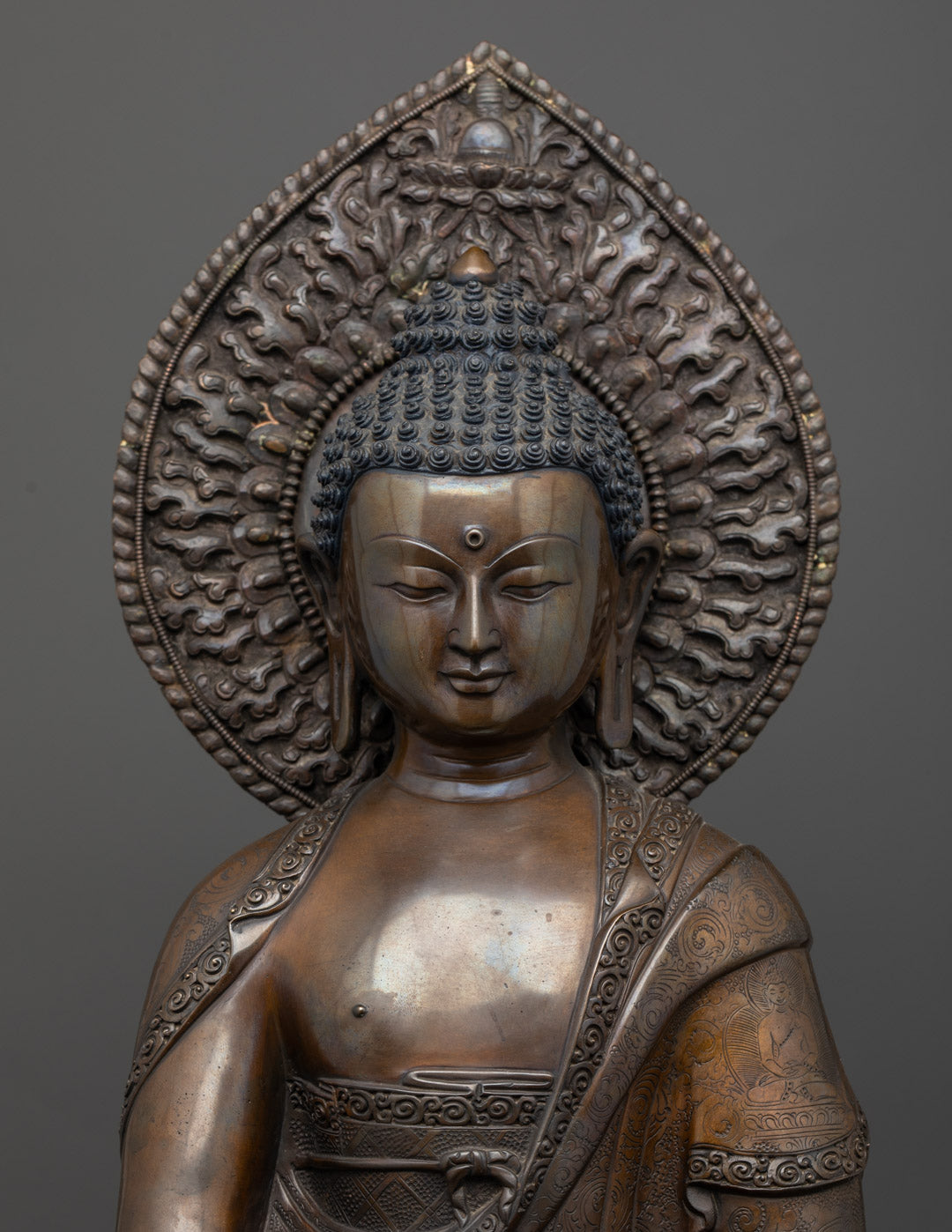 Traditional Shakyamuni Buddha Statue | Oxidized Copper Statue