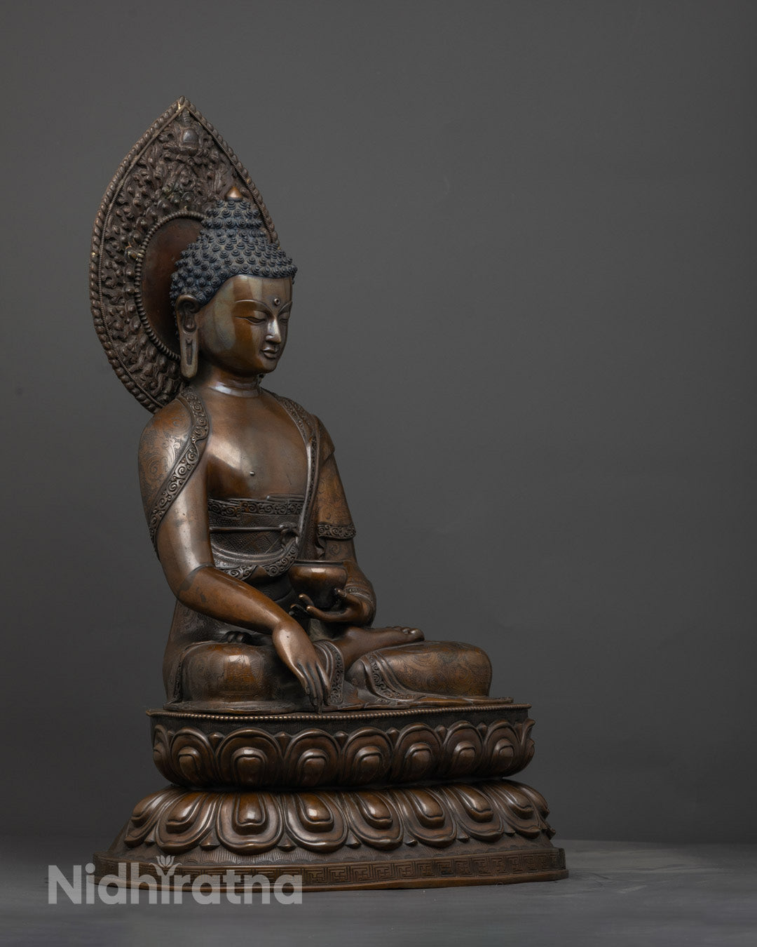 Traditional Shakyamuni Buddha Statue | Oxidized Copper Statue