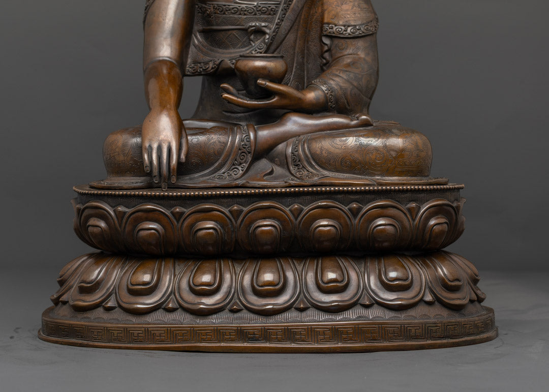 Traditional Shakyamuni Buddha Statue | Oxidized Copper Statue