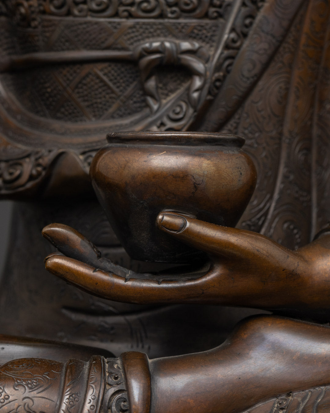 Traditional Shakyamuni Buddha Statue | Oxidized Copper Statue