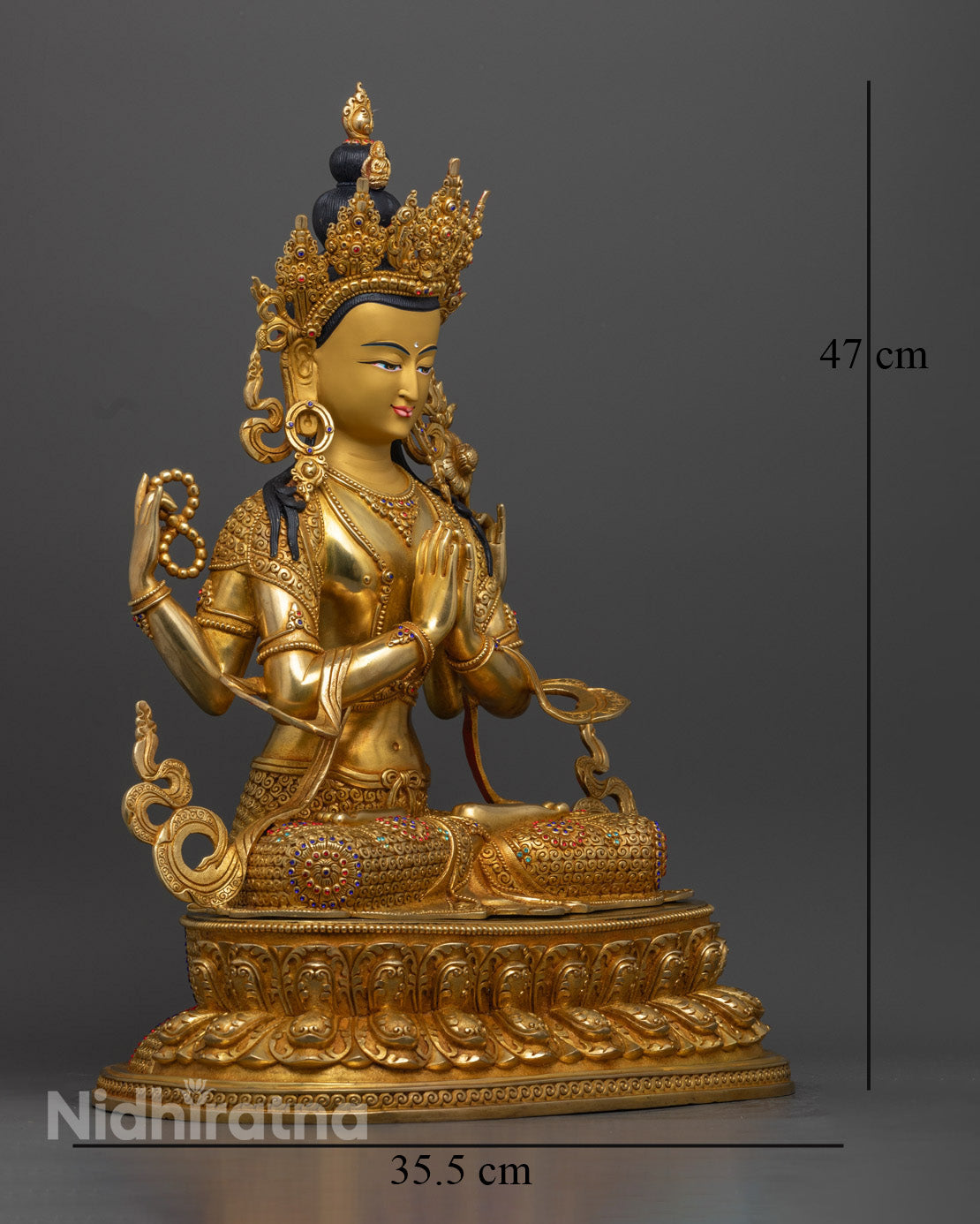 Buy Gold Gilded Chenrezig Statue in Online