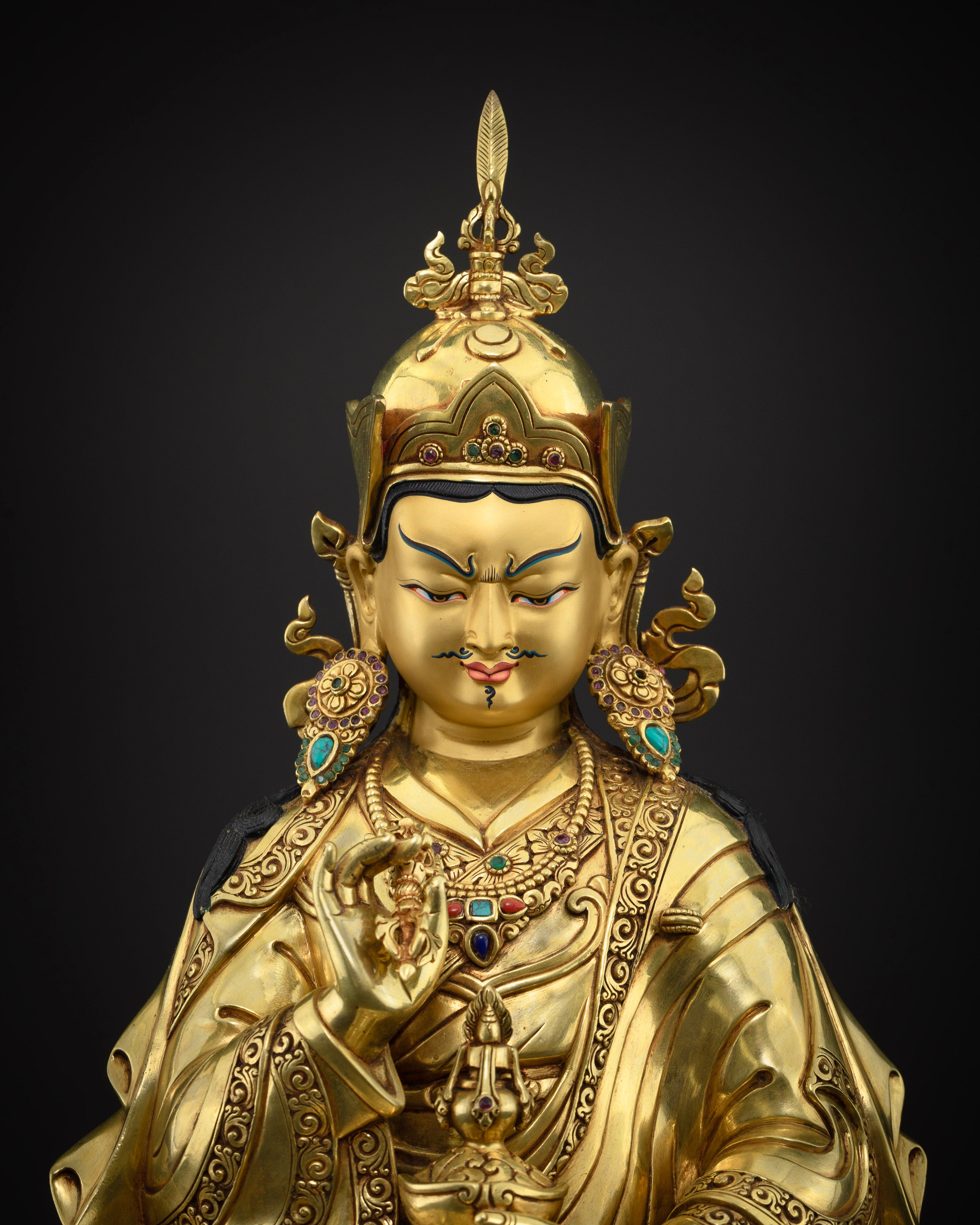 Handmade Majestic 16.5 Inch Guru Rinpoche Statue