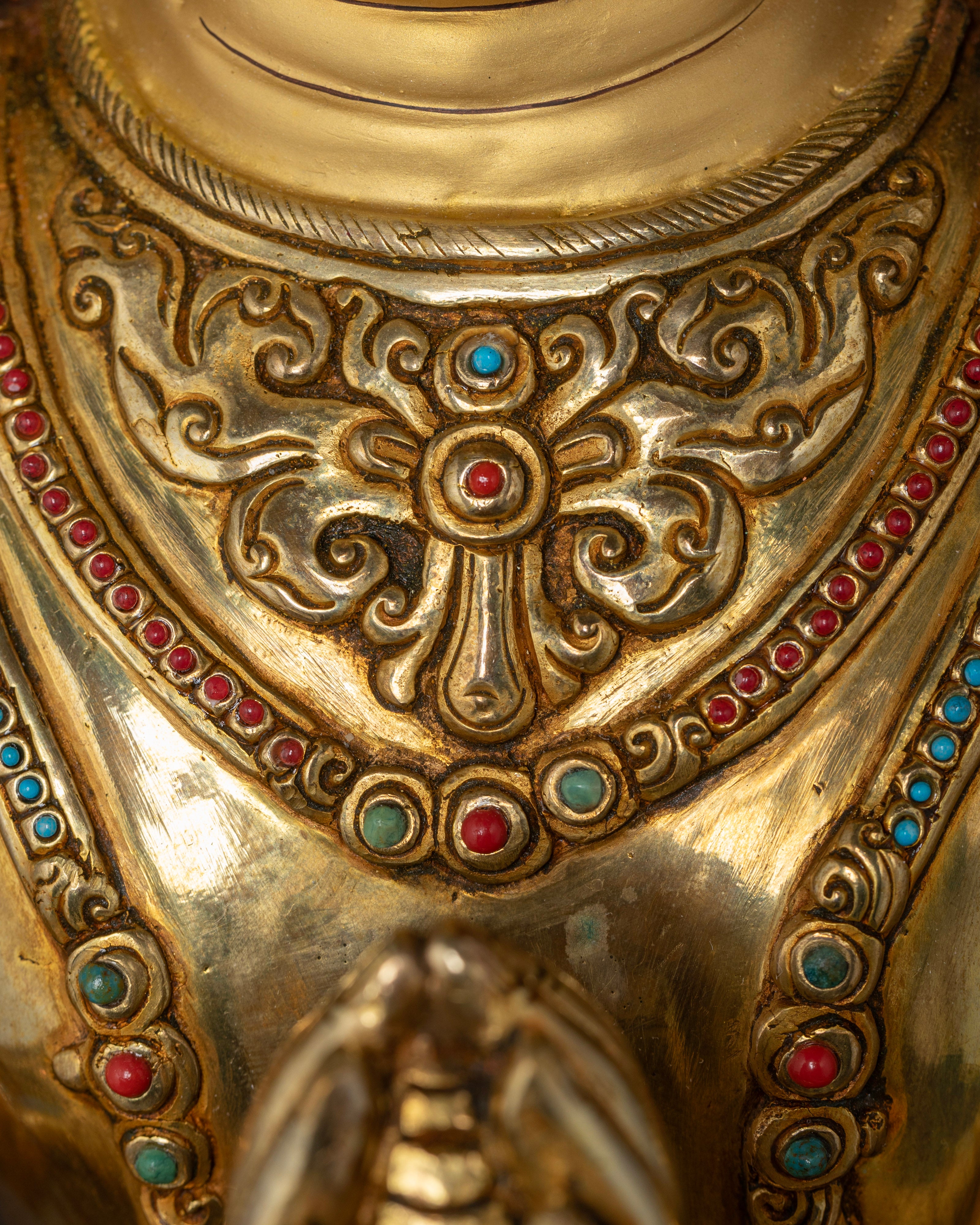 Authentic Tibetan Four-Armed Avalokiteshvara Statue for Devotees