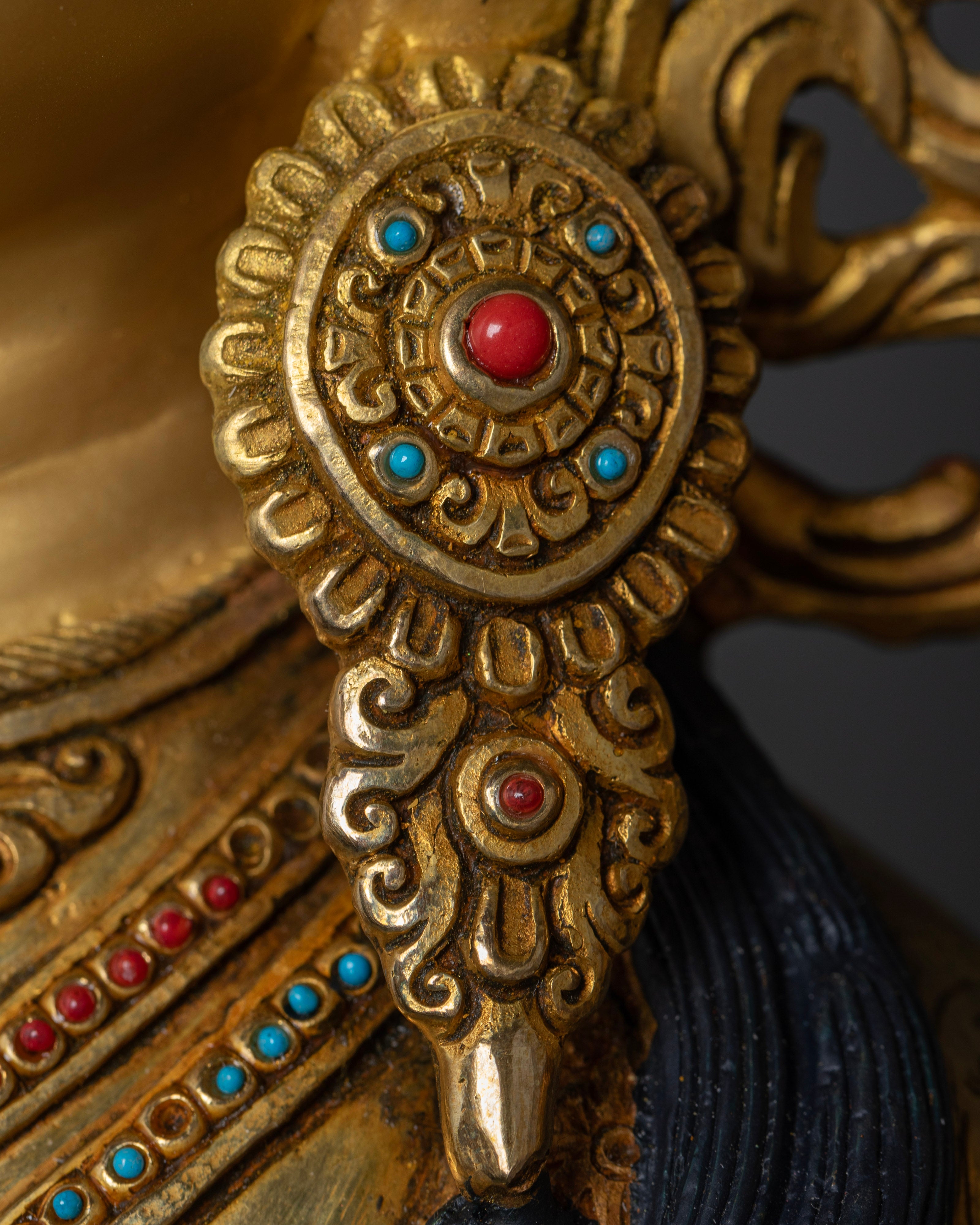Authentic Tibetan Four-Armed Avalokiteshvara Statue for Devotees