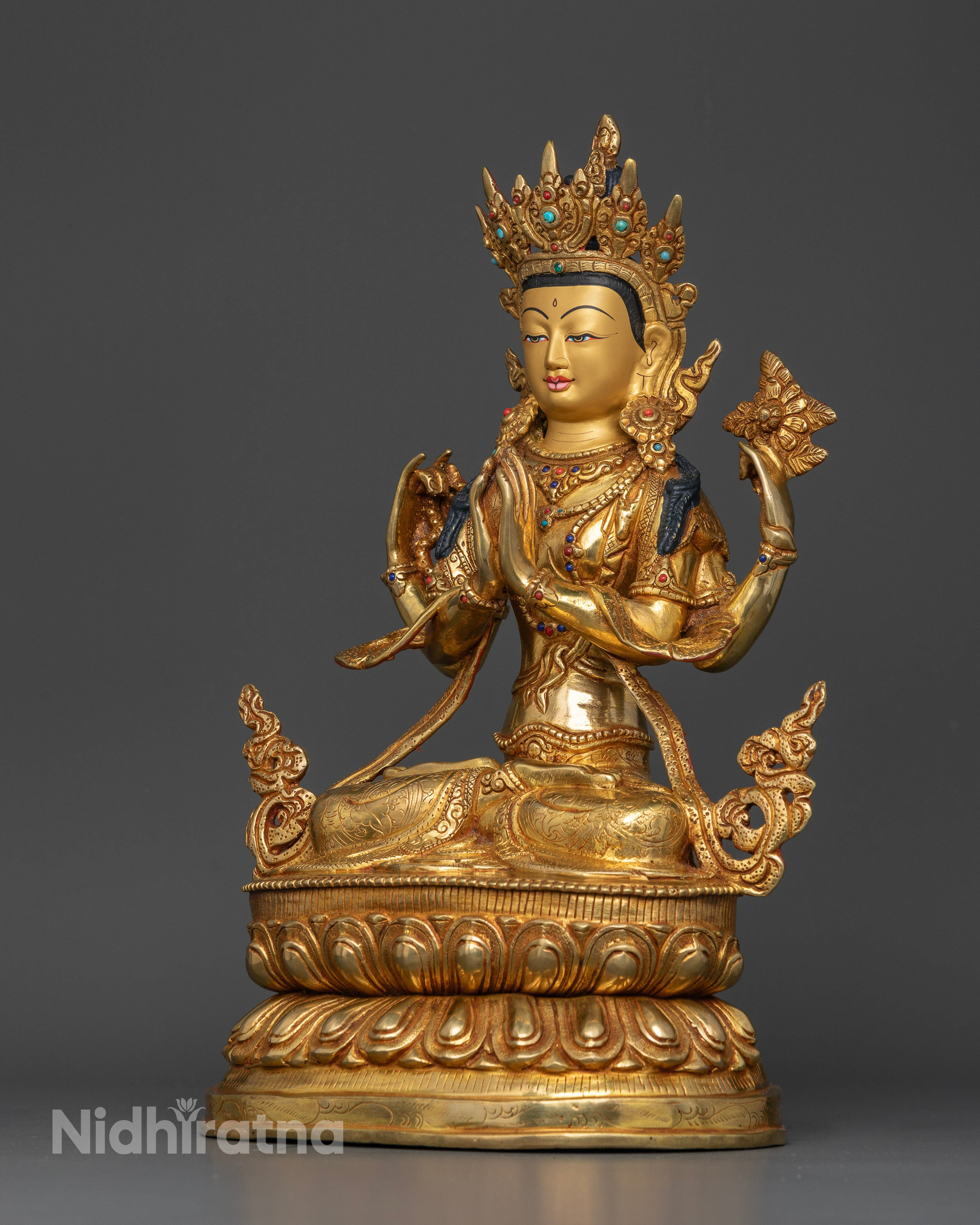 Unique Chenrezig Statue | Four-Armed Avalokiteshvara