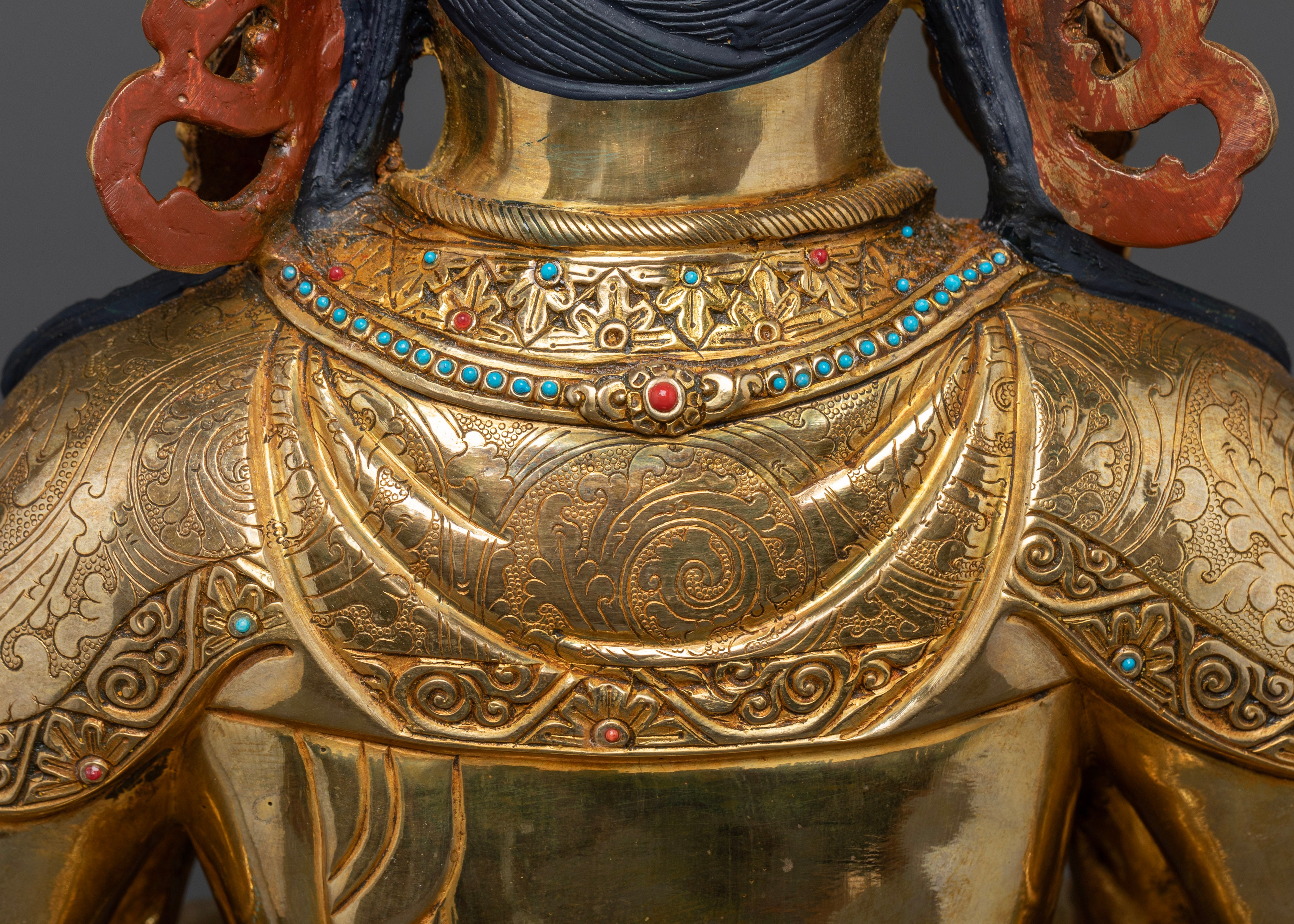 Authentic Tibetan Four-Armed Avalokiteshvara Statue for Devotees