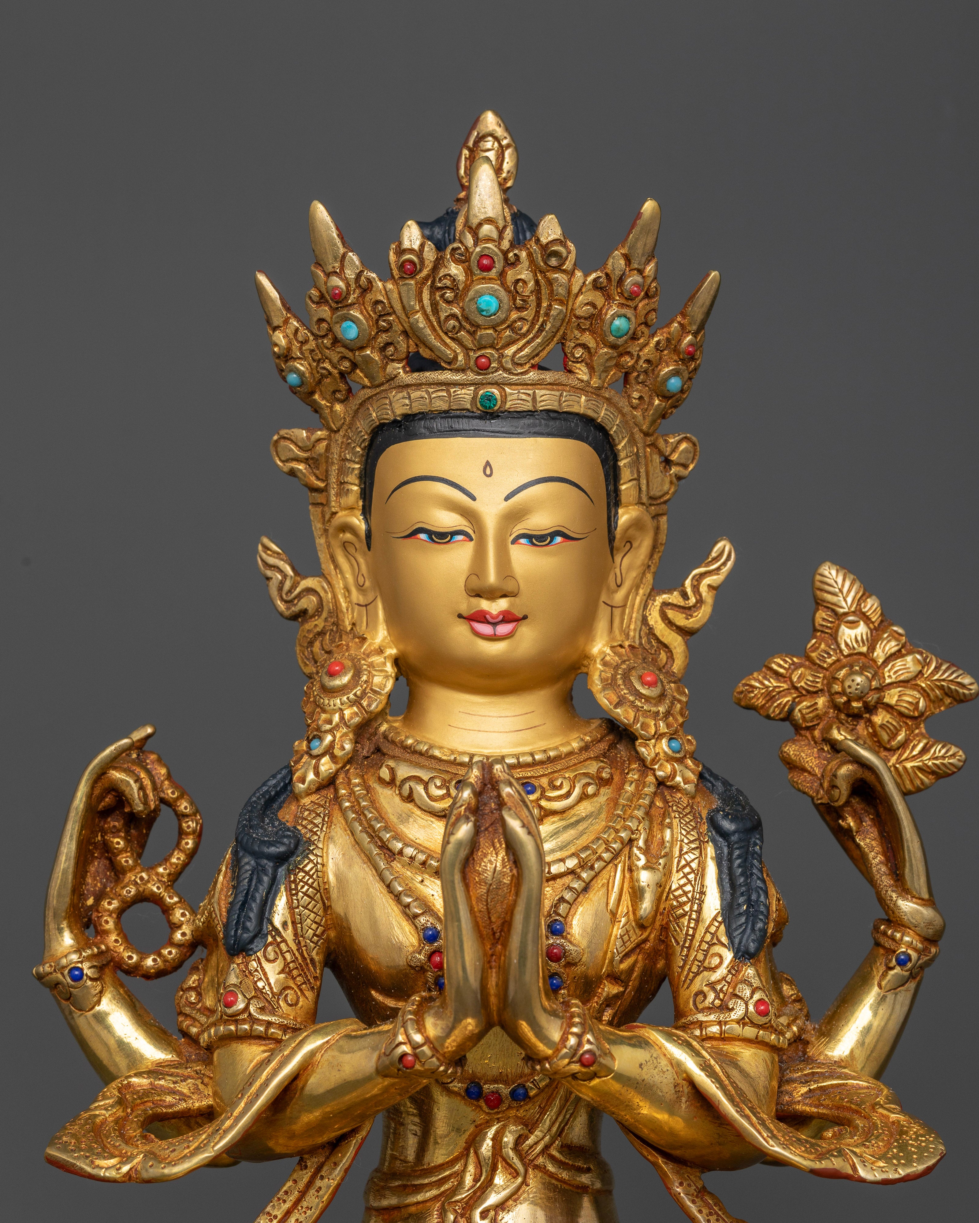 Unique Chenrezig Statue | Four-Armed Avalokiteshvara