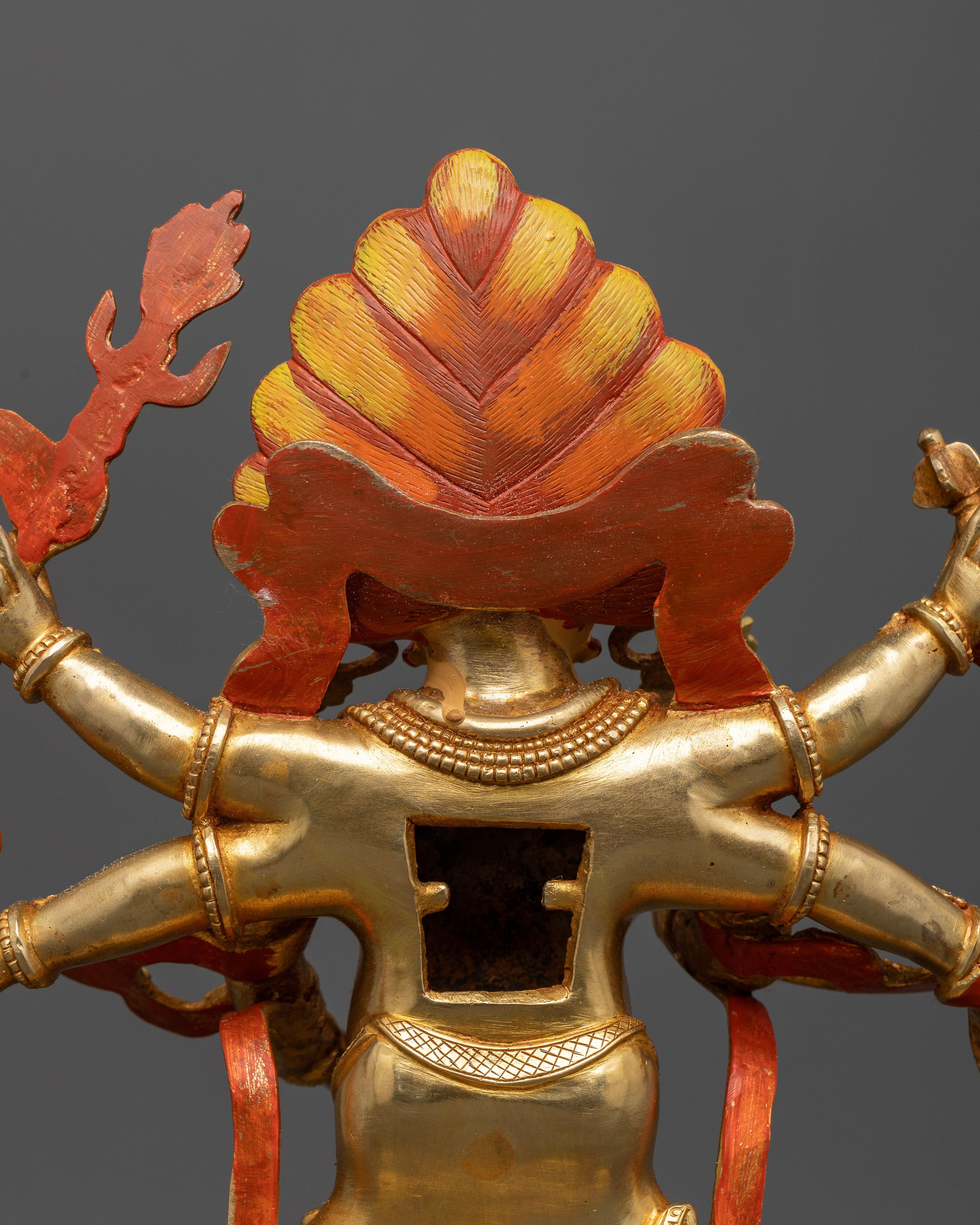 Handcrafted White Mahakala Statue for Protection and Power