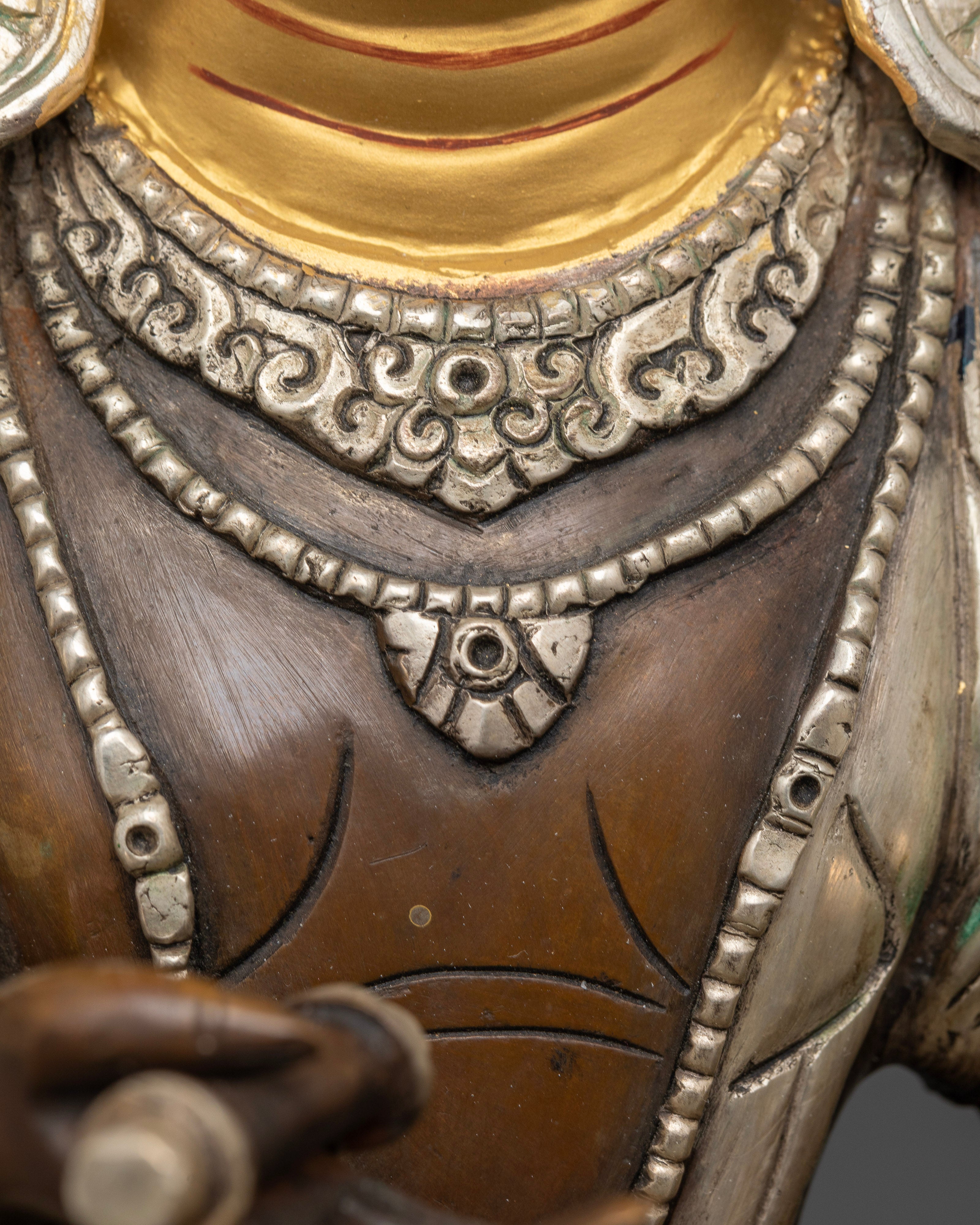 Two-Armed Chenresig Statue: Compassionate Deity on Lion