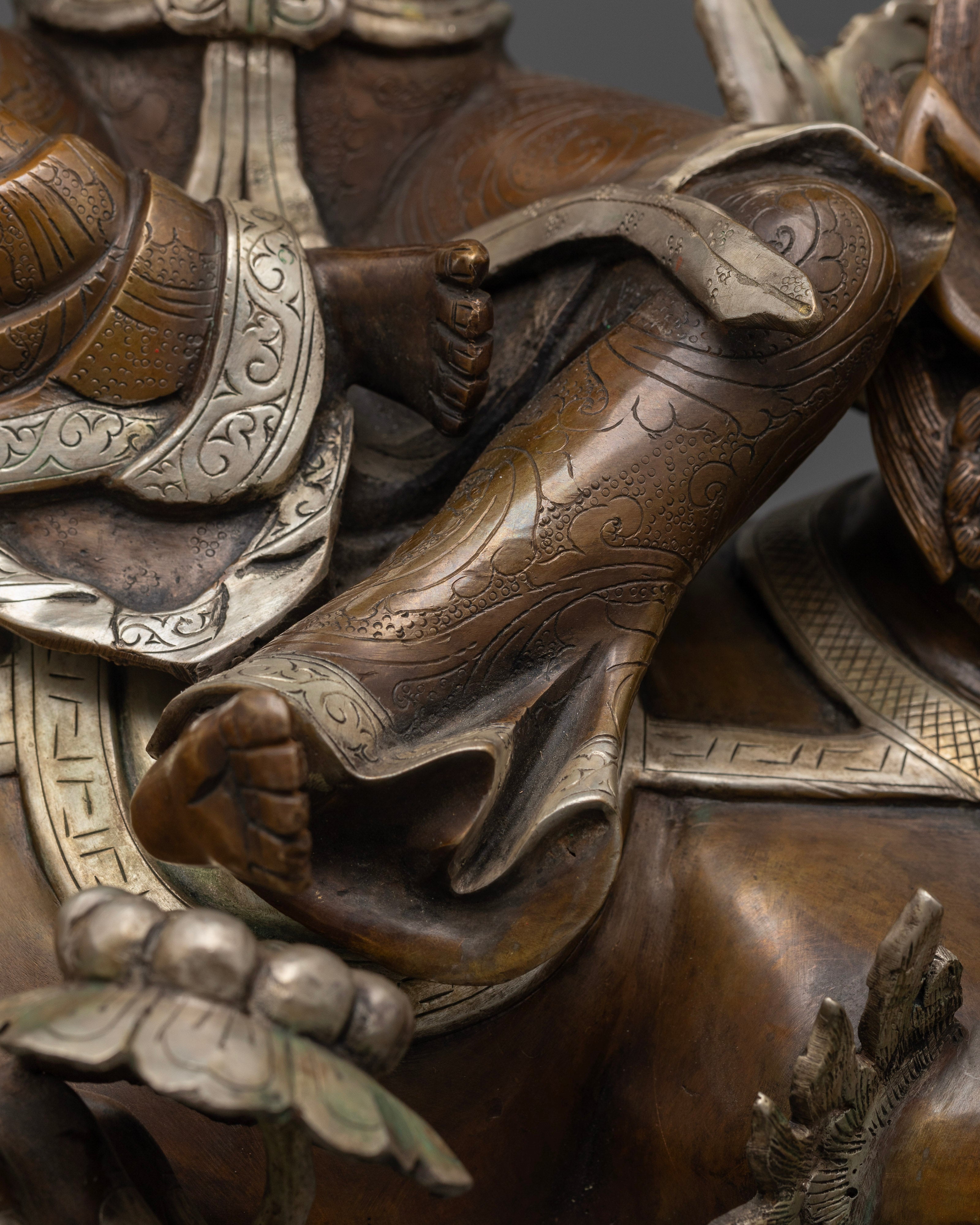 Two-Armed Chenresig Statue: Compassionate Deity on Lion