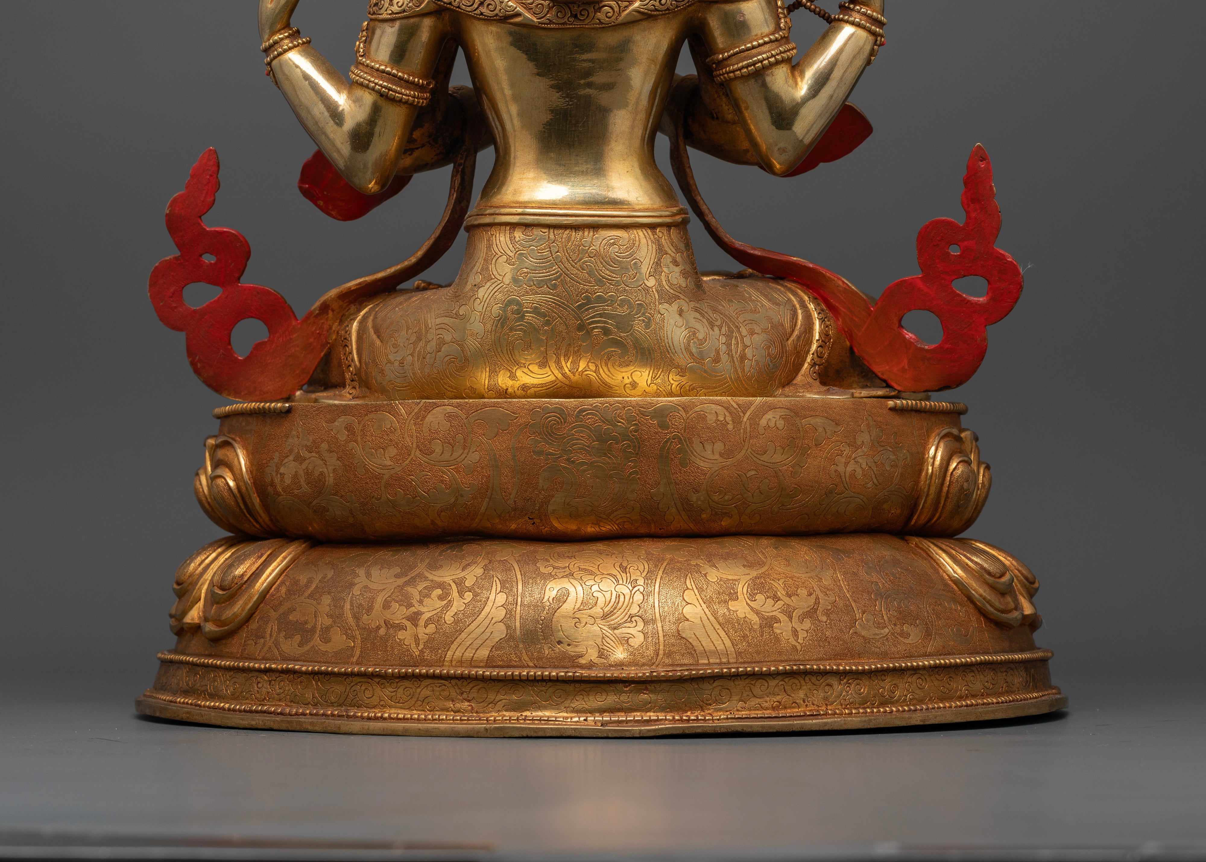 Four-Armed Chenrezig: Radiant Compassion with a Sacred Halo