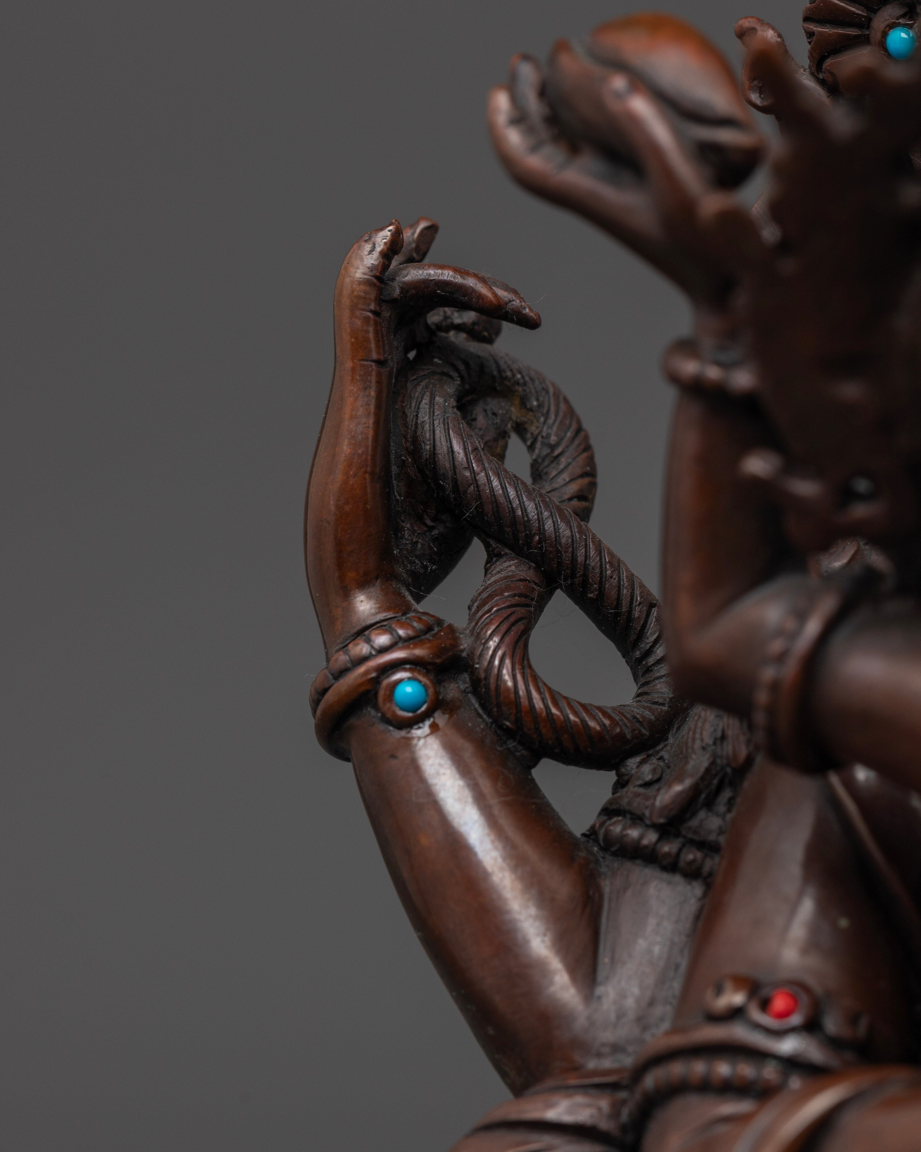 Oxidized Chenrezig Statue | Blessings of Avalokiteshvara