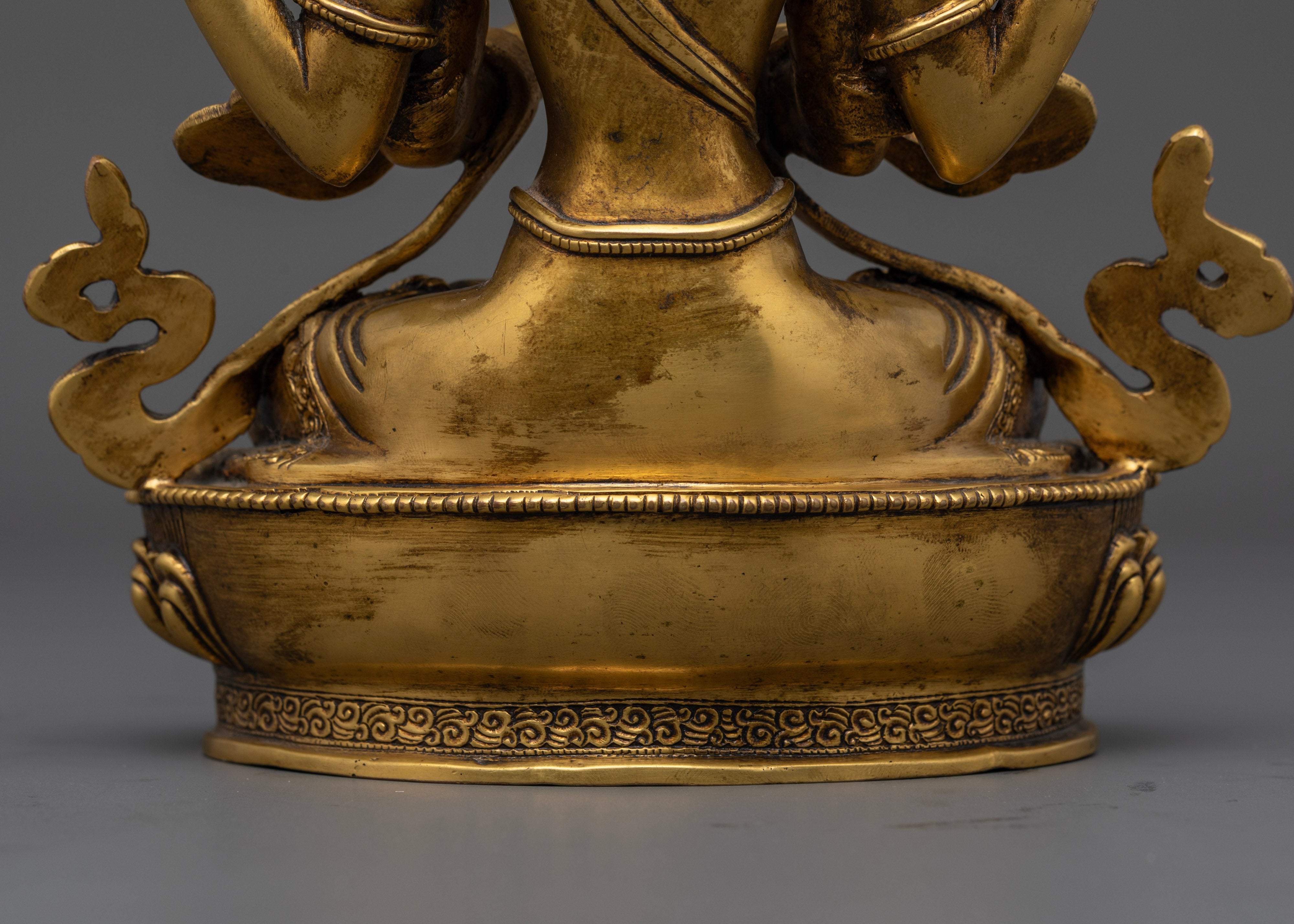 Antique Chenrezig Statue for Spiritual Enlightenment and Love