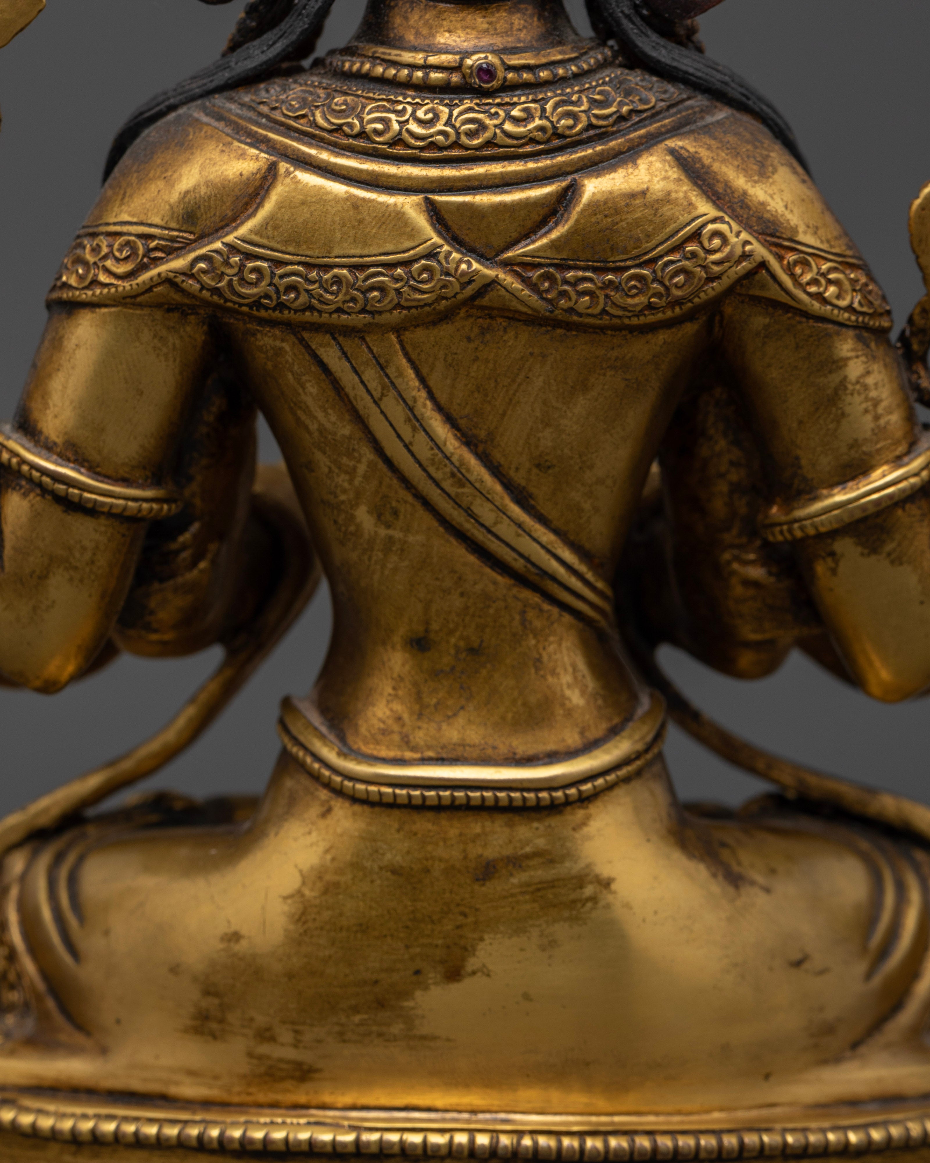 Antique Chenrezig Statue for Spiritual Enlightenment and Love