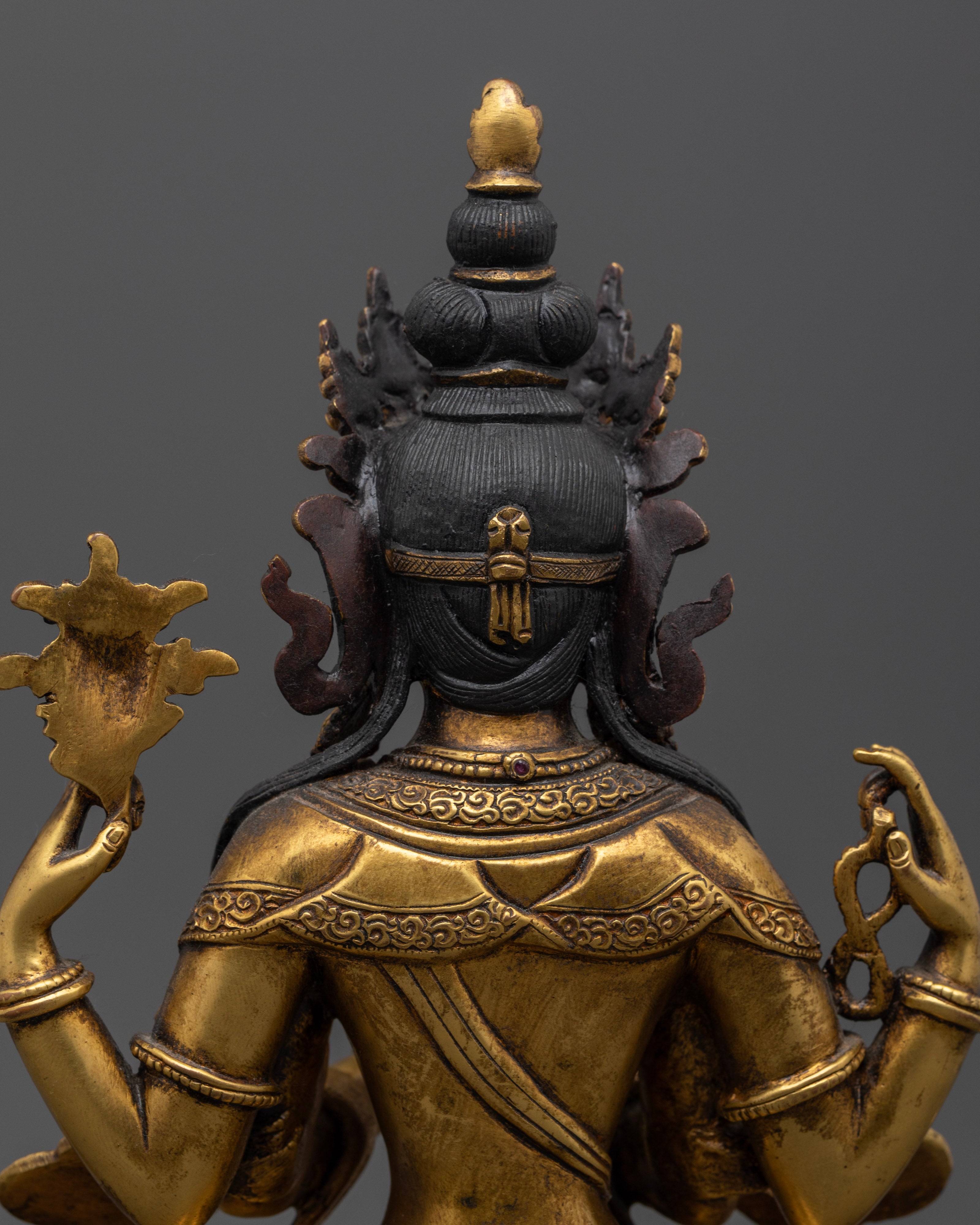 Antique Chenrezig Statue for Spiritual Enlightenment and Love