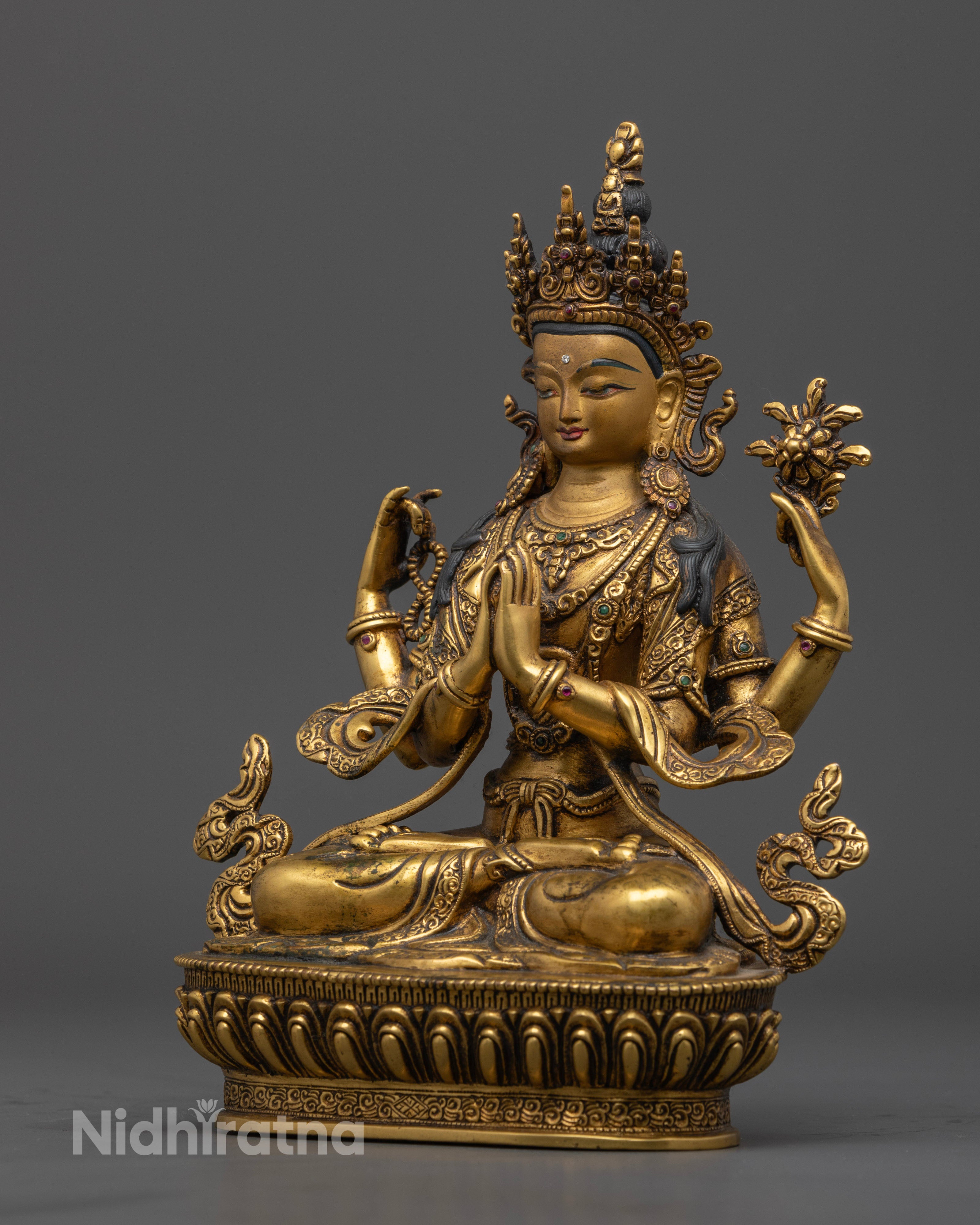 Antique Chenrezig Statue for Spiritual Enlightenment and Love
