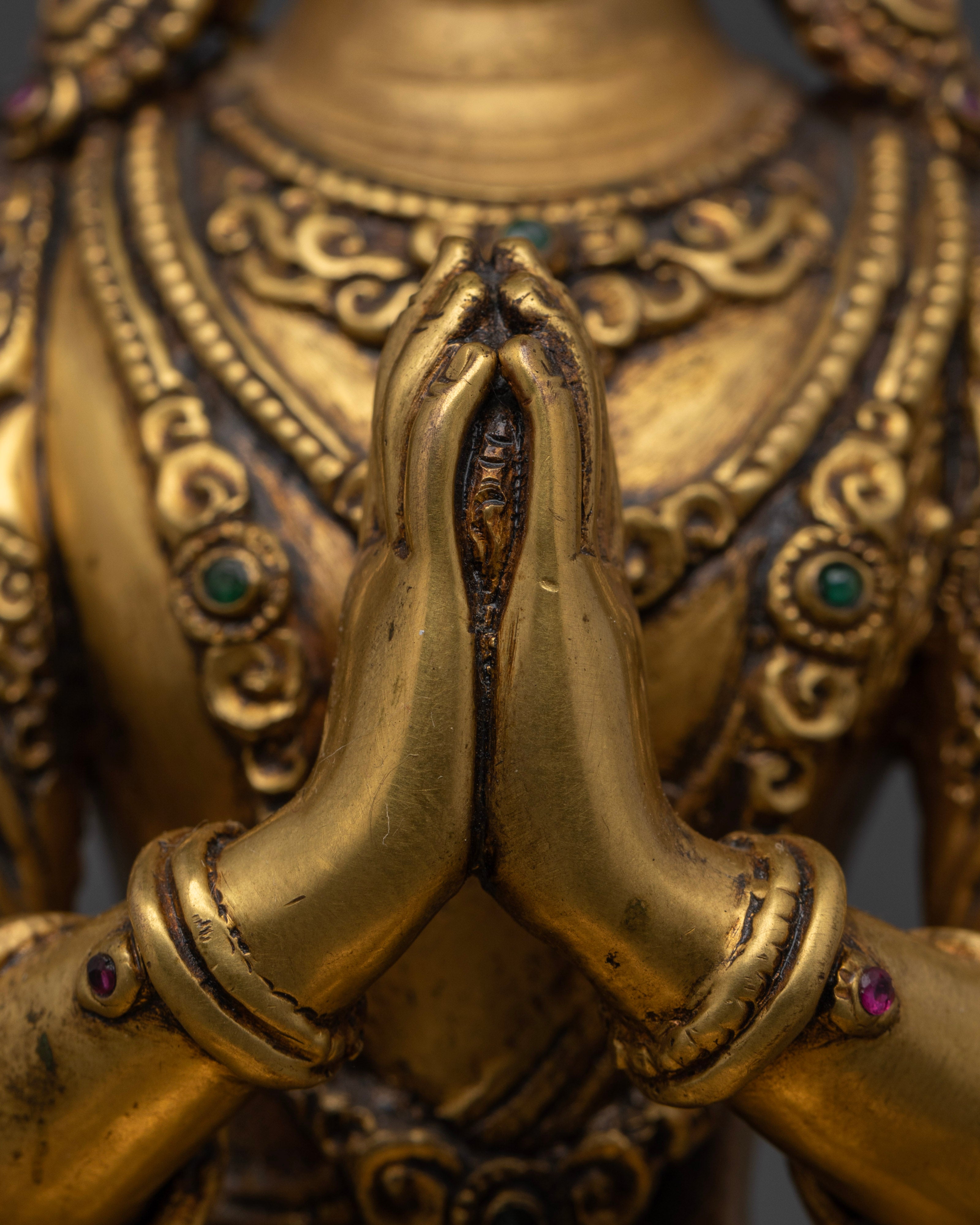 Antique Chenrezig Statue for Spiritual Enlightenment and Love