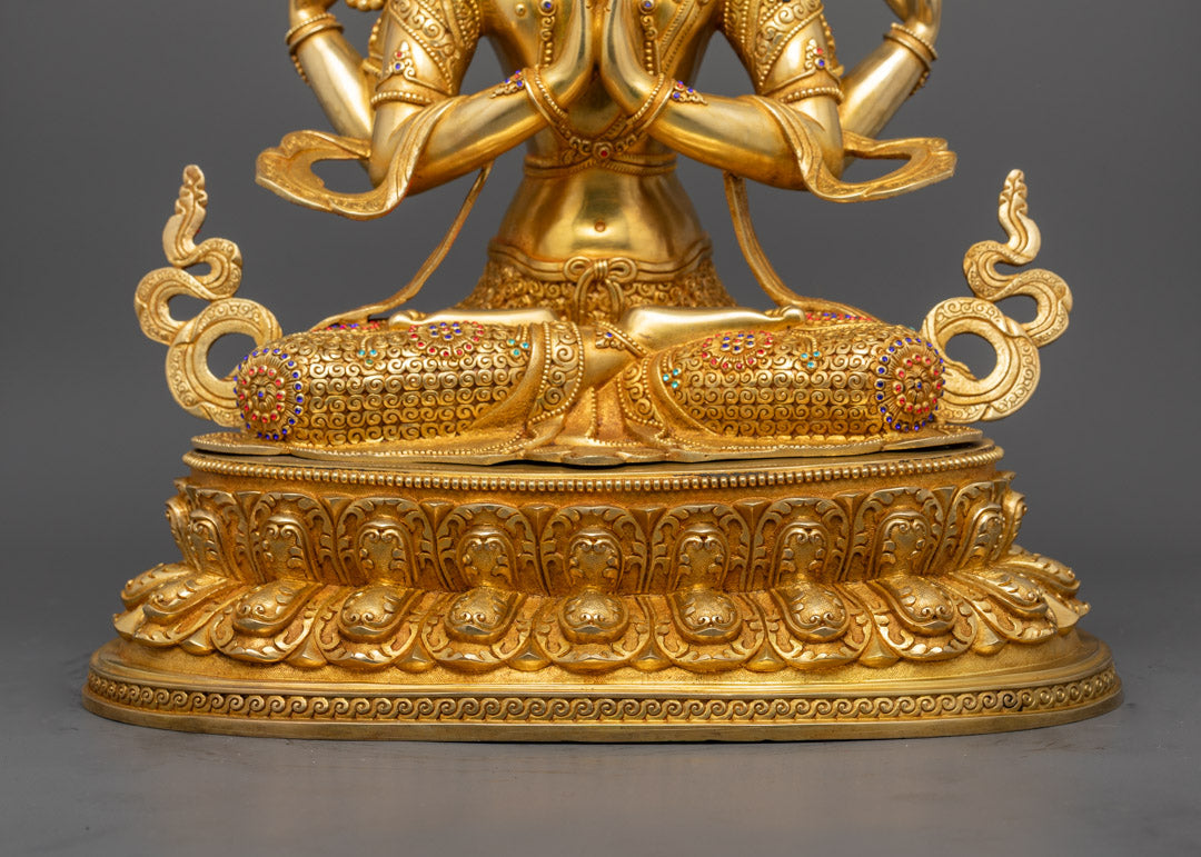 Buy Gold Gilded Chenrezig Statue in Online