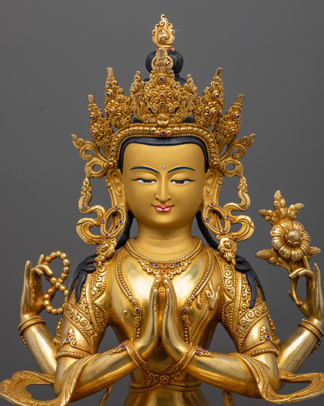 Buy Gold Gilded Chenrezig Statue in Online