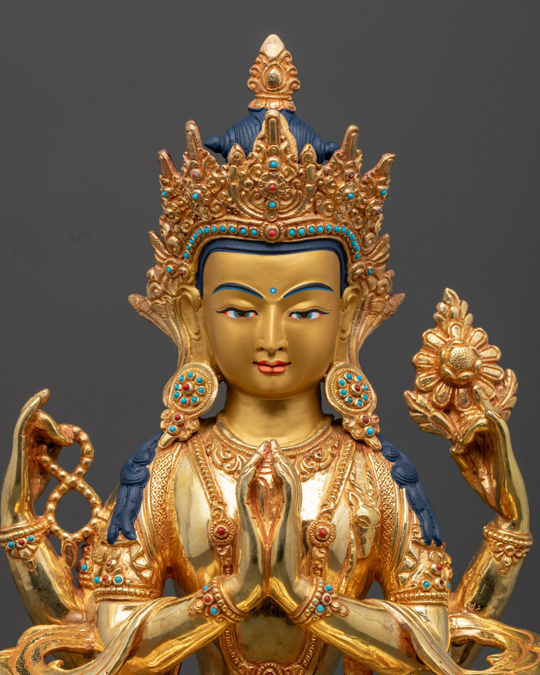 Chenrezig Sculpture | Exquisite Handcrafted Tibetan Buddhist Statue