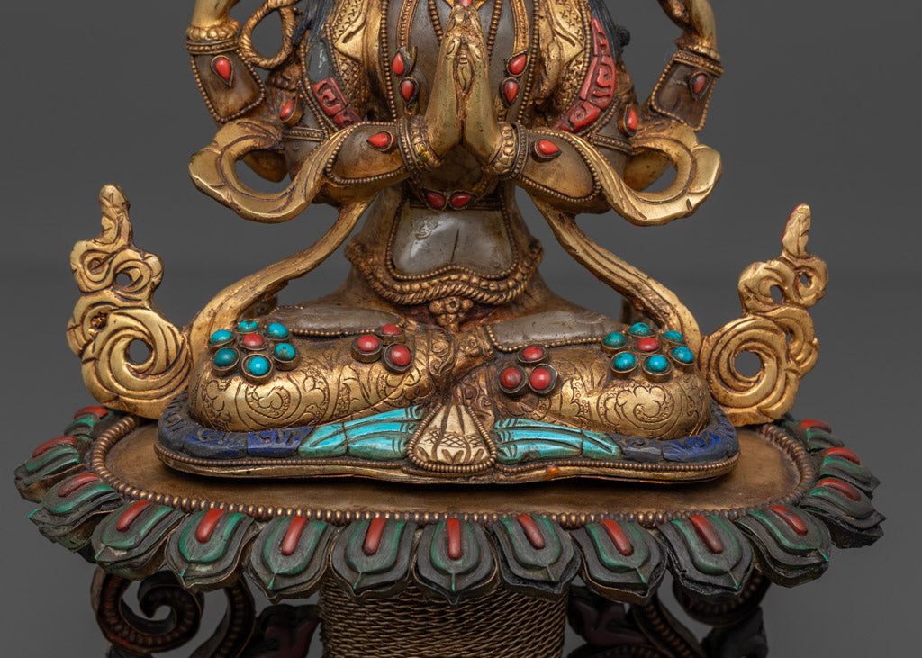 Crystal Chenrezig Statue | Tibetan Buddhist Statue