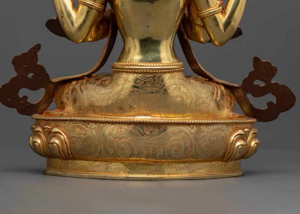 Chenrezig Statue | Tibetan Hand-Carved Statue of Avalokiteshvara