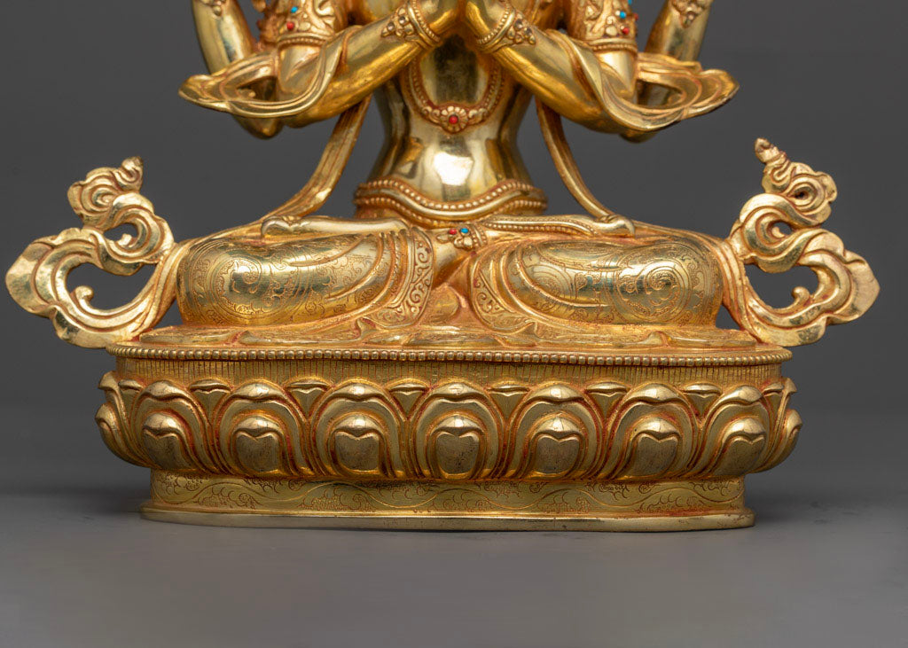 Chenrezig Statue | Tibetan Hand-Carved Statue of Avalokiteshvara