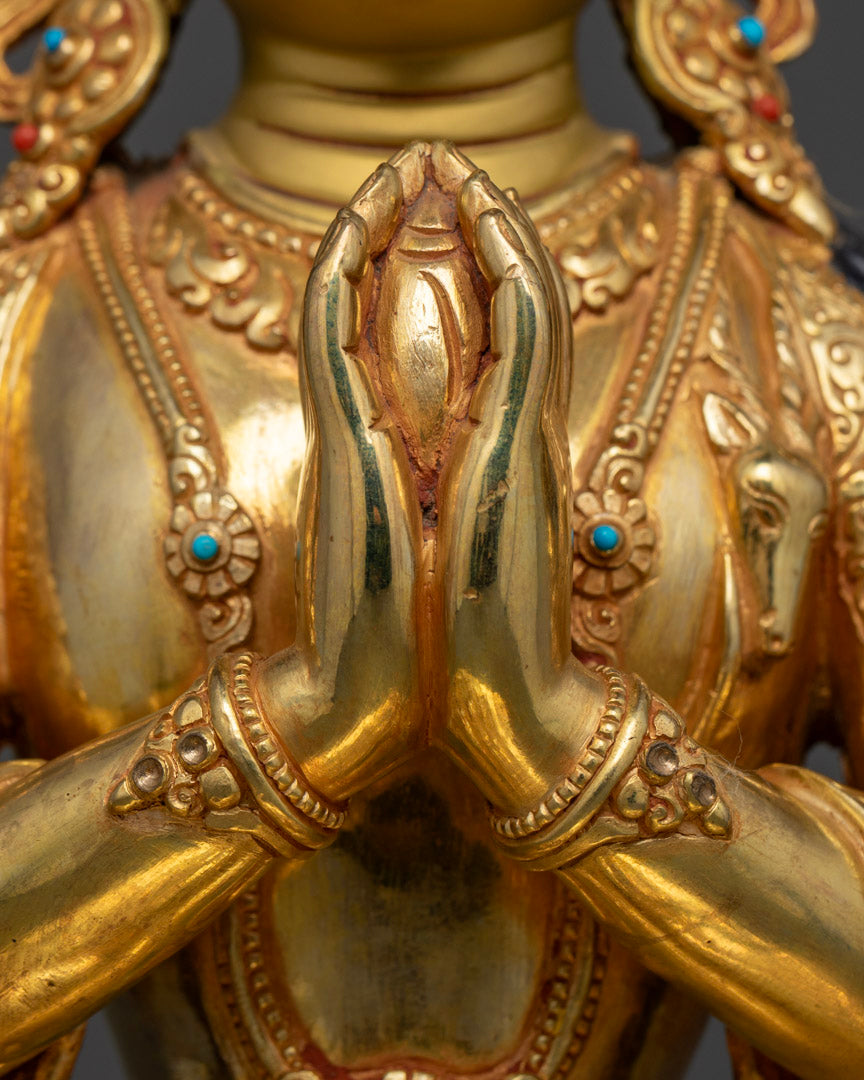 Chenrezig Statue | Tibetan Hand-Carved Statue of Avalokiteshvara