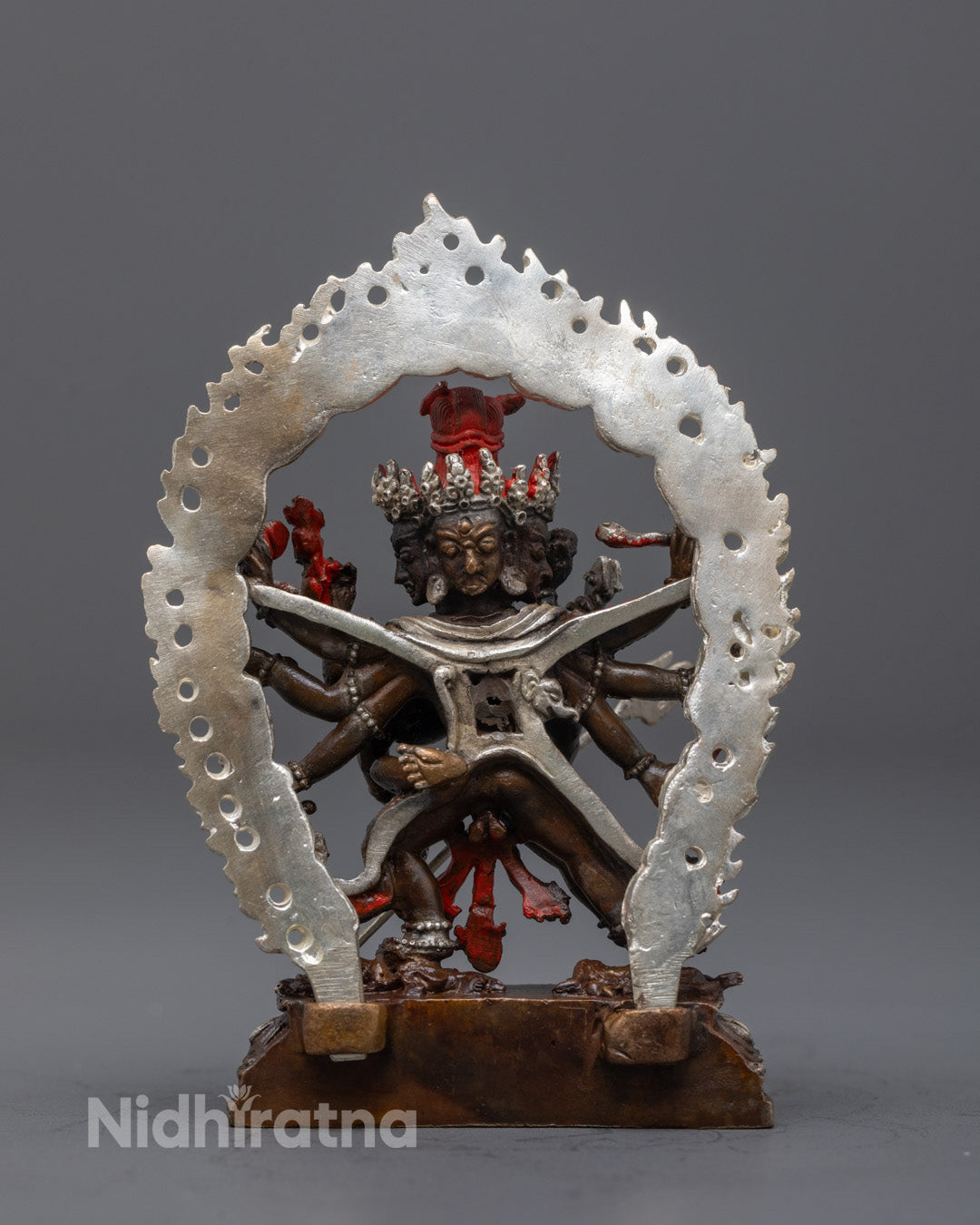 Machine Made Chakrasamvara Consort Statue | 12 Armed Yidam Deity
